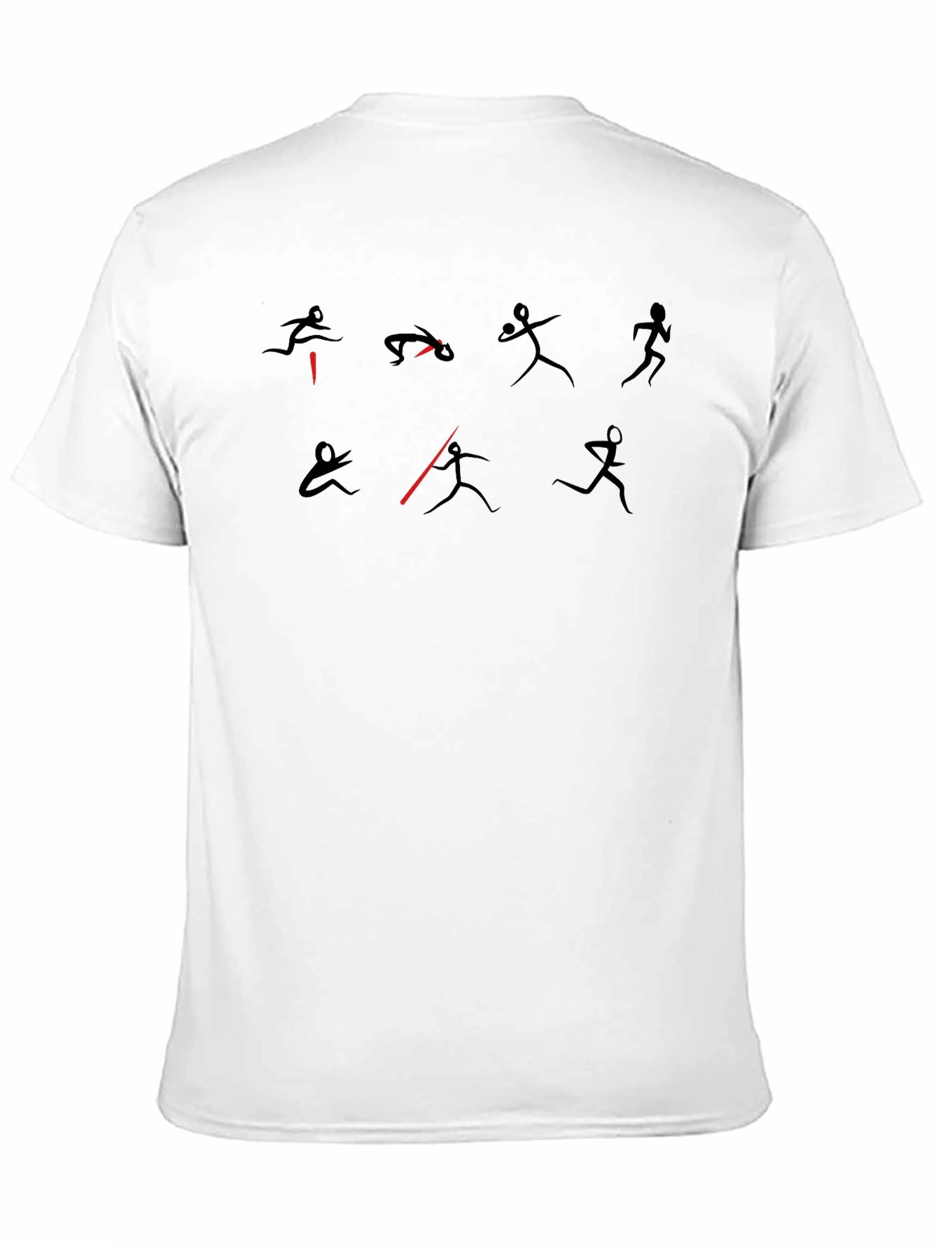 Stick Figure Athlete Black T-Shirt