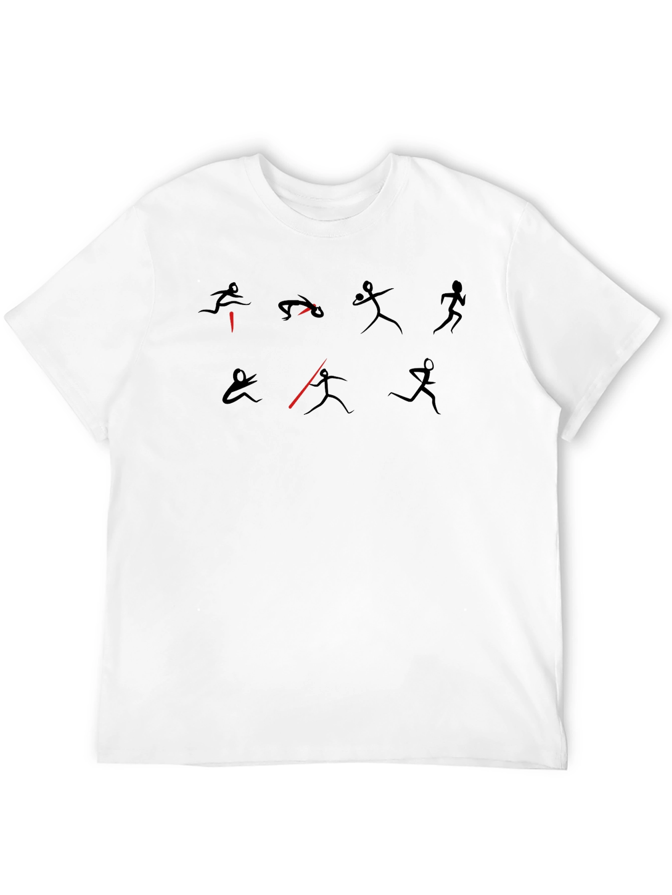Stick Figure Athlete Black T-Shirt