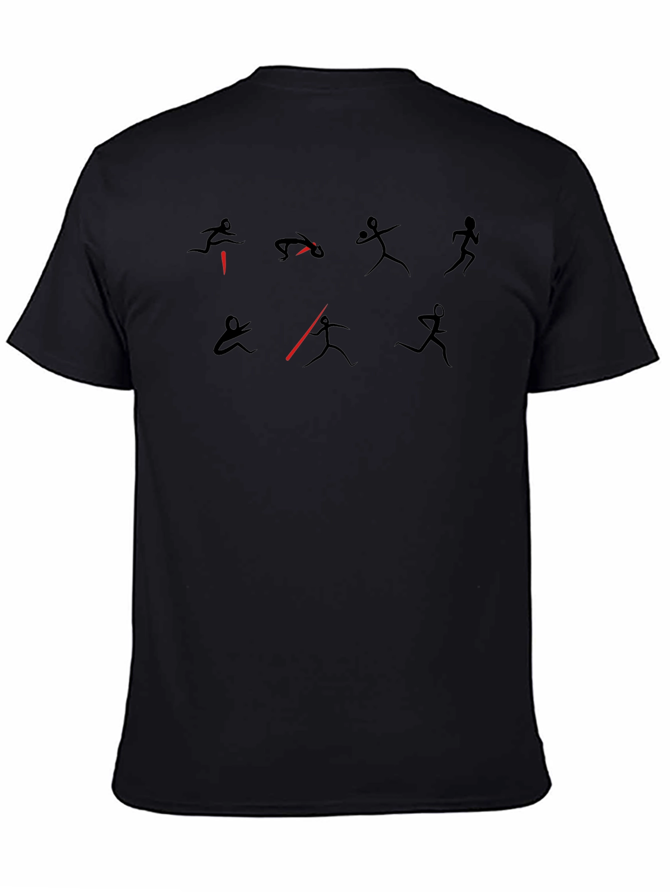 Stick Figure Athlete Black T-Shirt