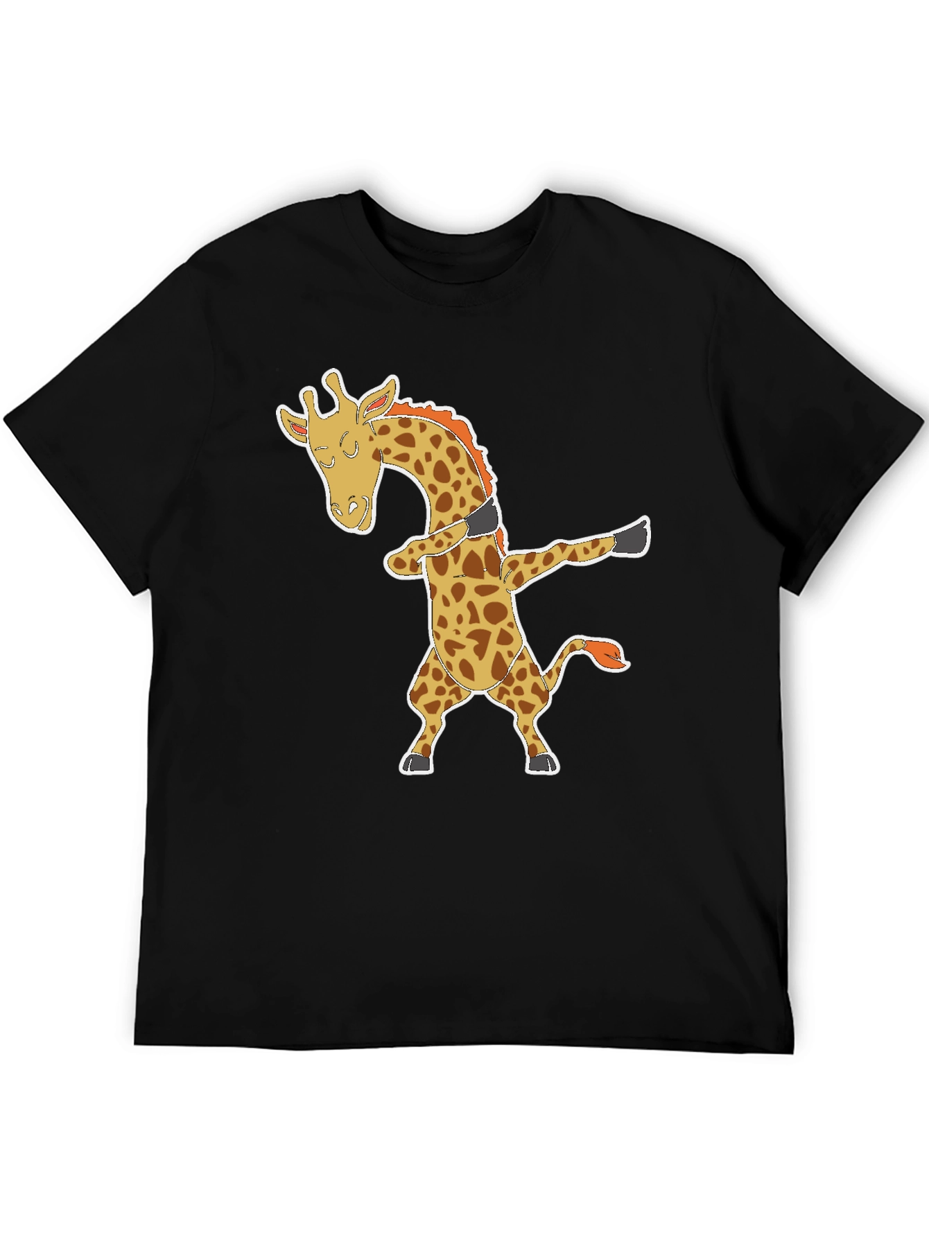 Dabbing Giraffe Graphic Tee - Black