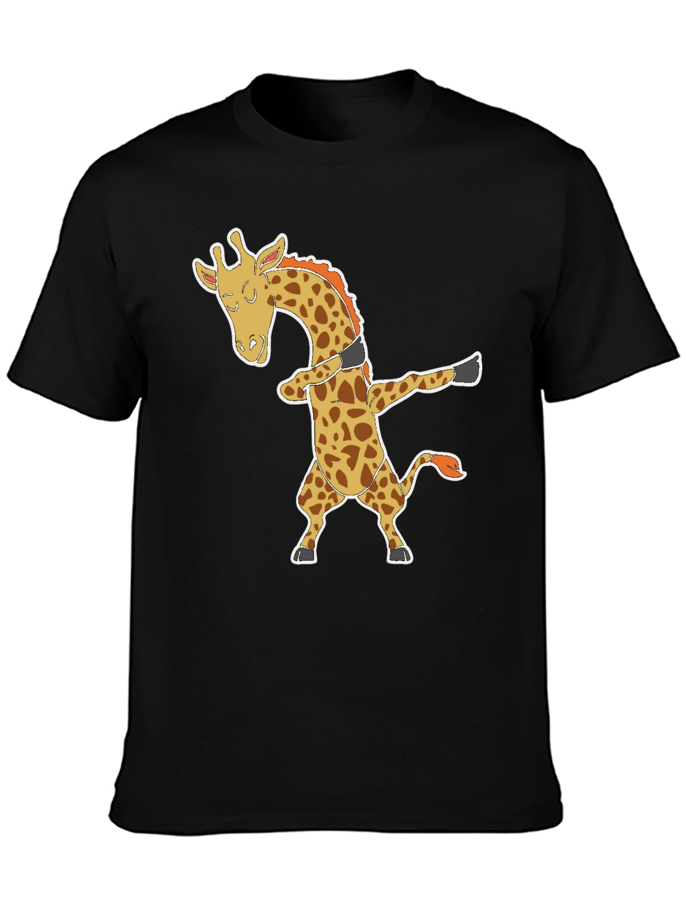 Dabbing Giraffe Graphic Tee - Black