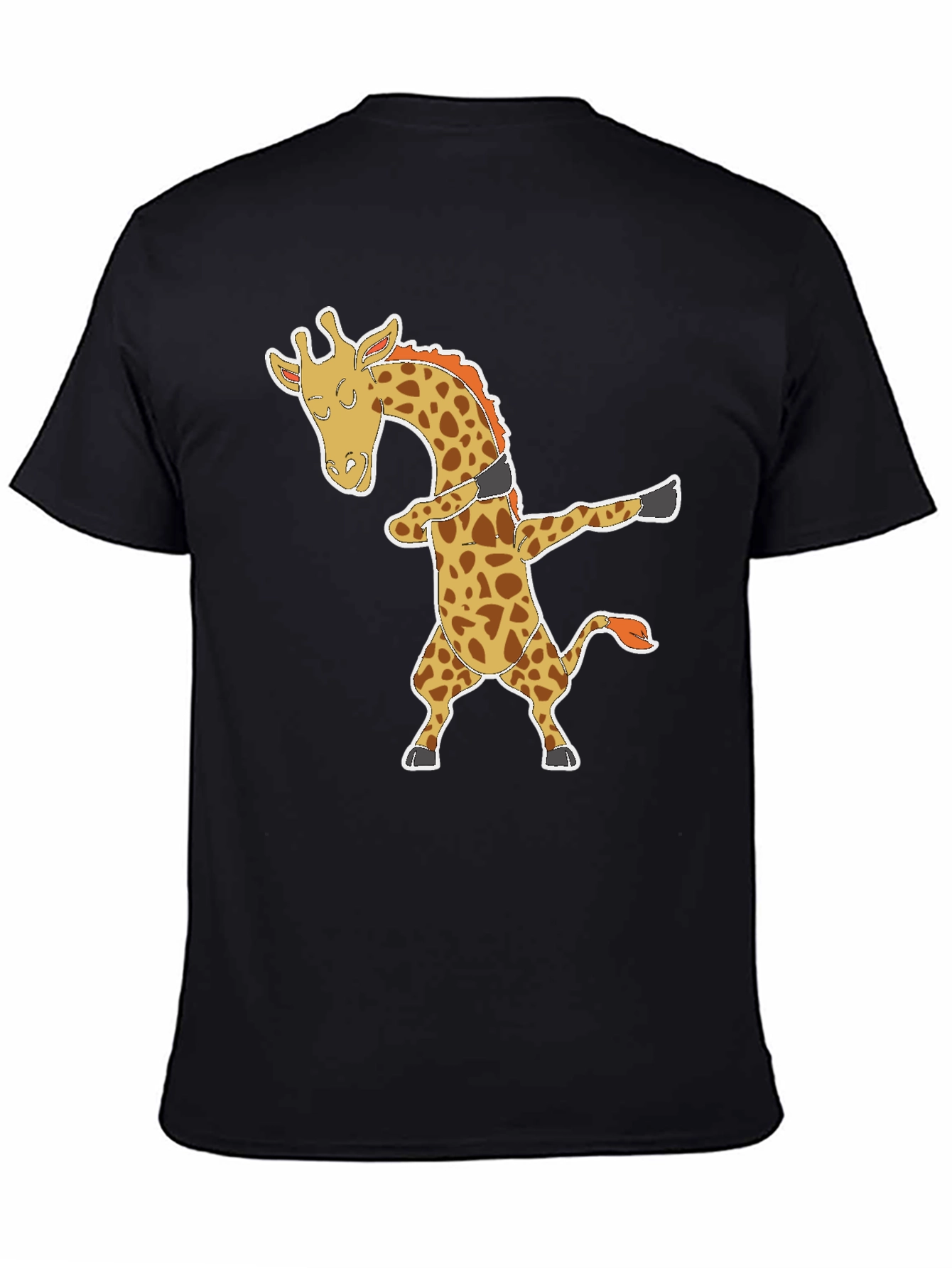 Dabbing Giraffe Graphic Tee - Black