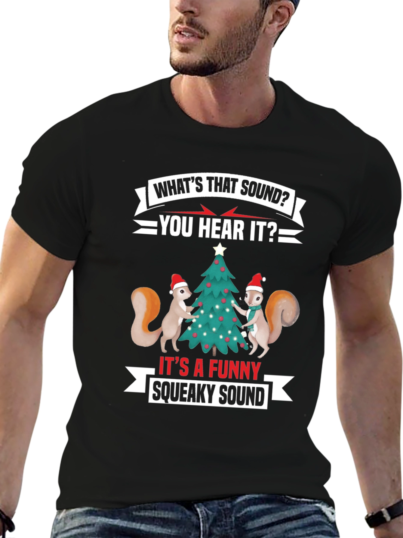 Funny Christmas Squirrel T-Shirt: Whats That Squeaky Sound?