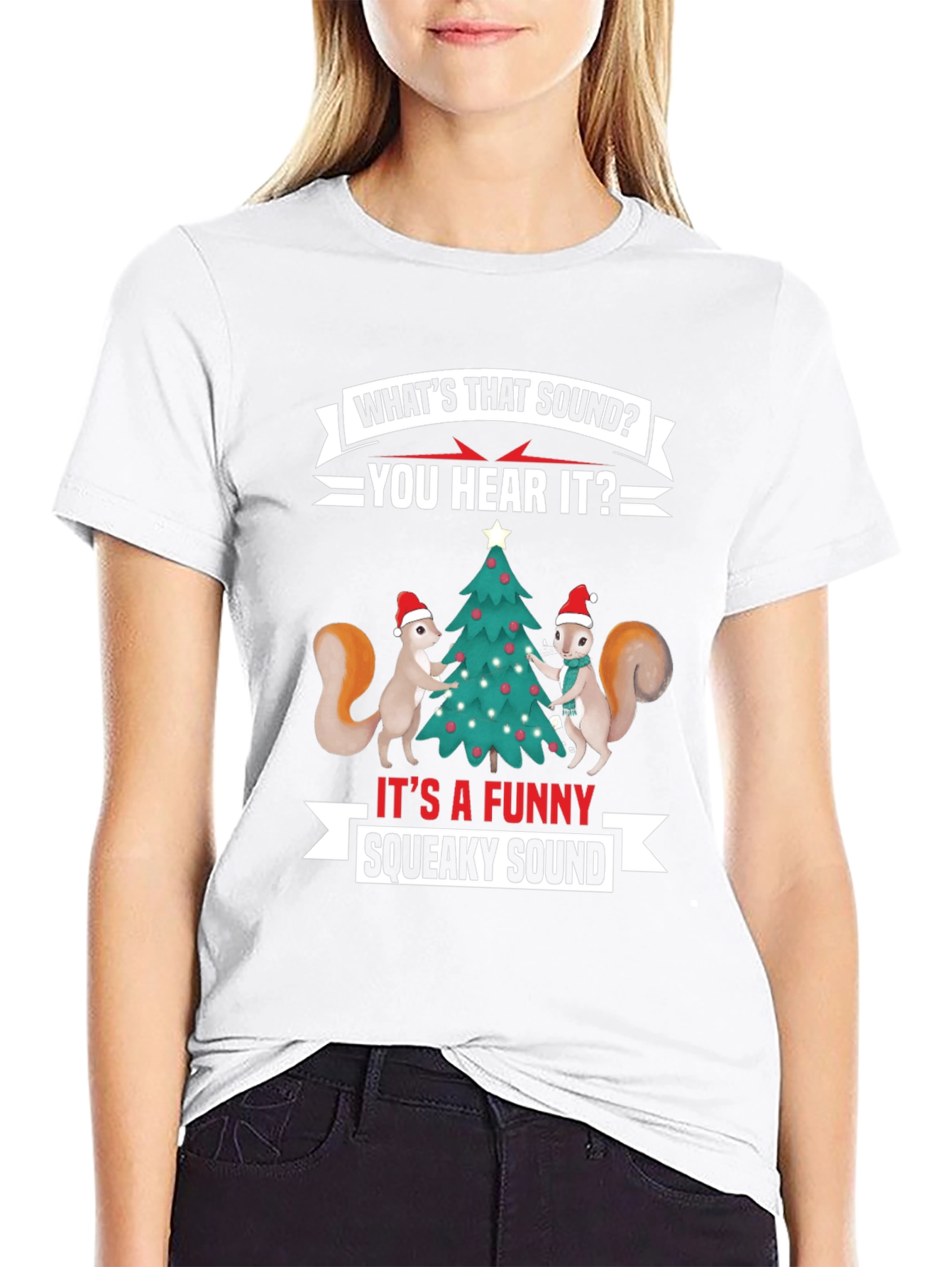 Funny Christmas Squirrel T-Shirt: Whats That Squeaky Sound?