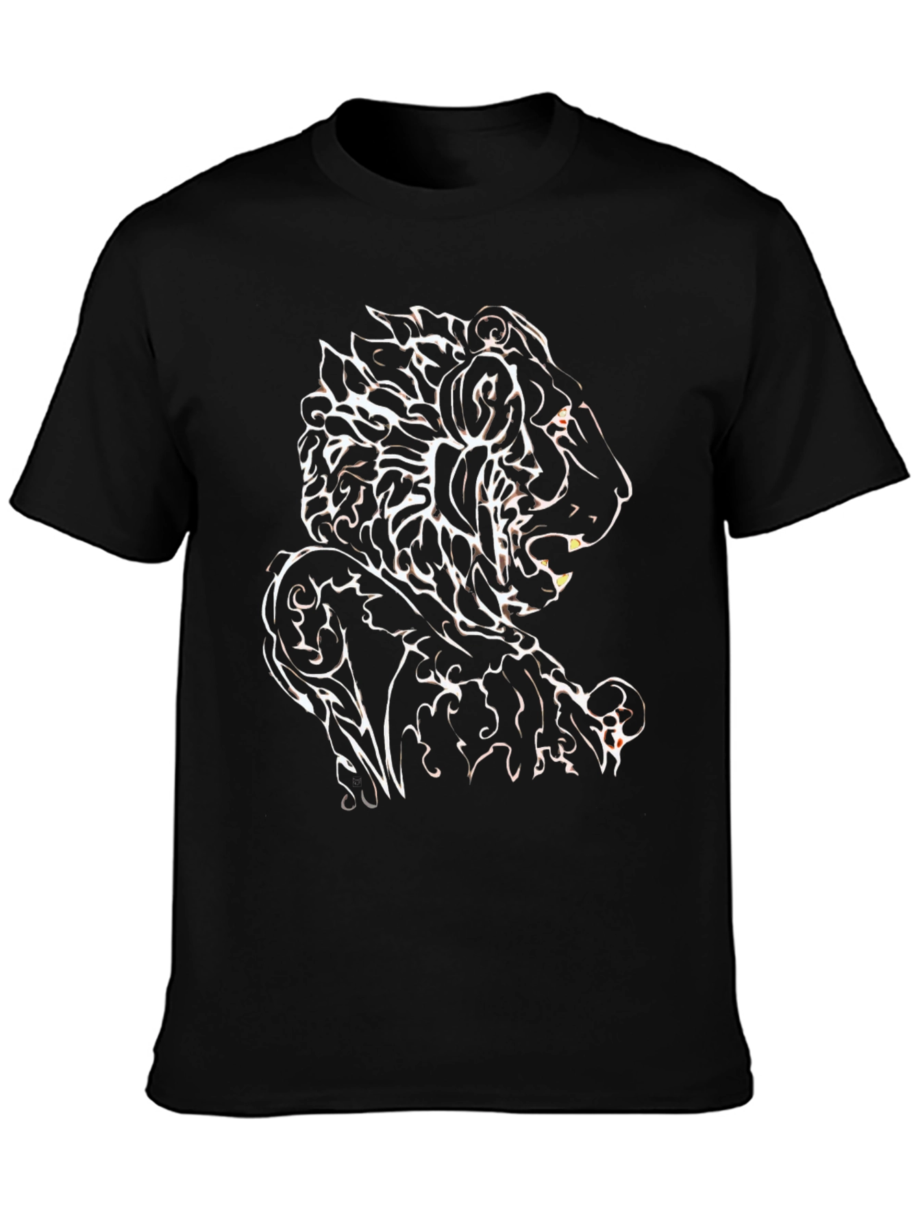 Tribal Lion Graphic Black T-Shirt
