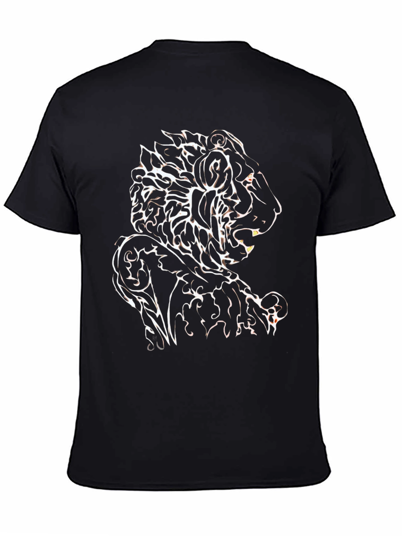 Tribal Lion Graphic Black T-Shirt