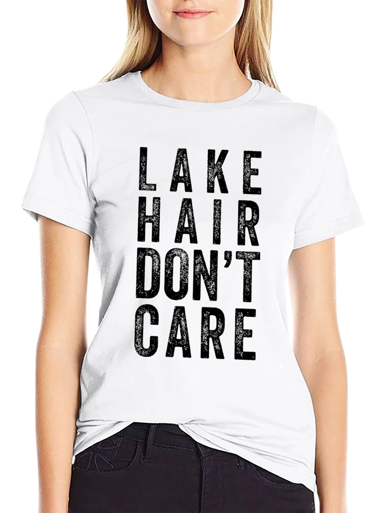Lake Hair Dont Care Graphic Tee - Black