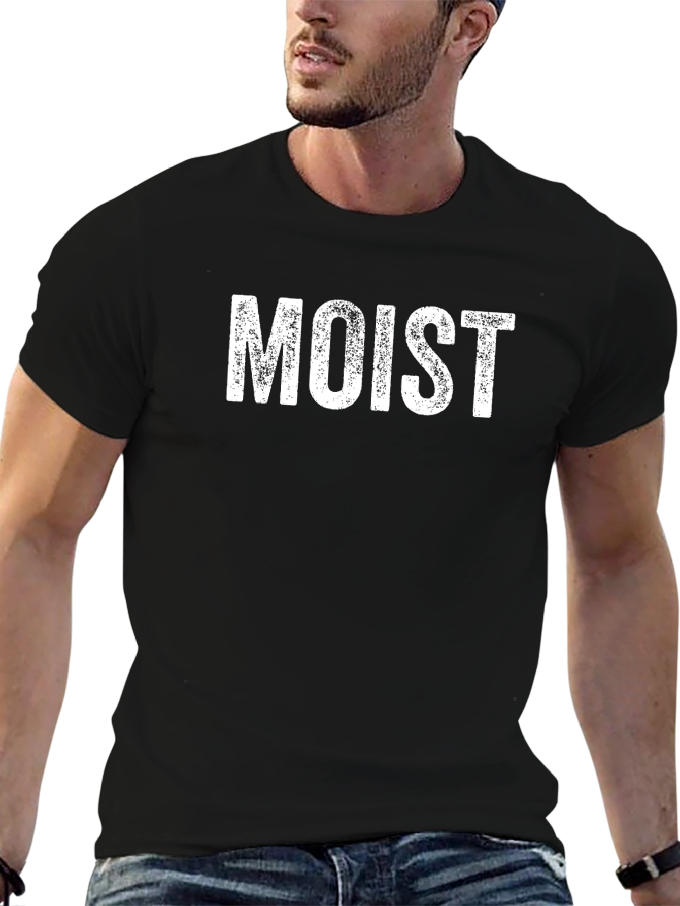 Moist Graphic Print Black T-Shirt