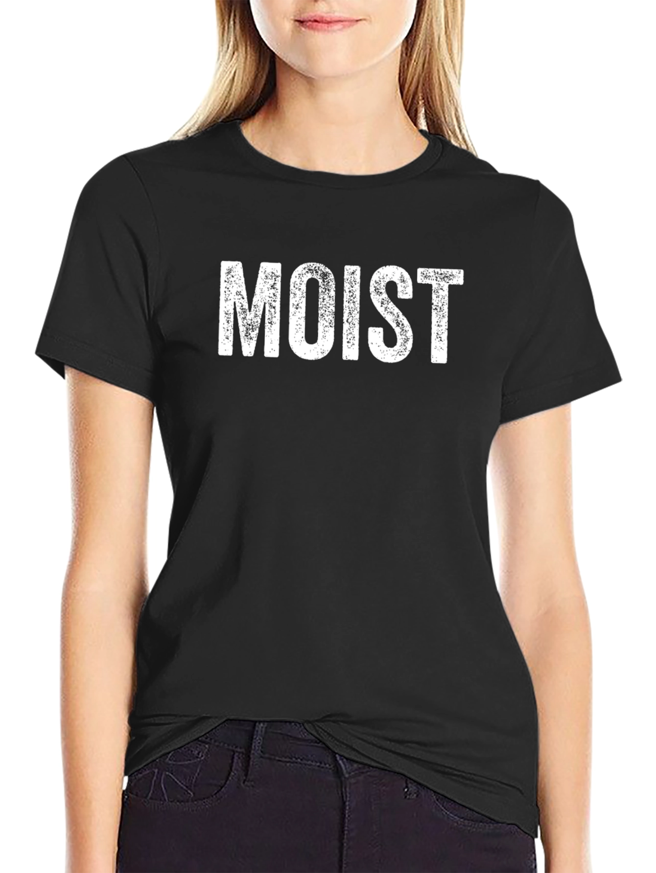 Moist Graphic Print Black T-Shirt