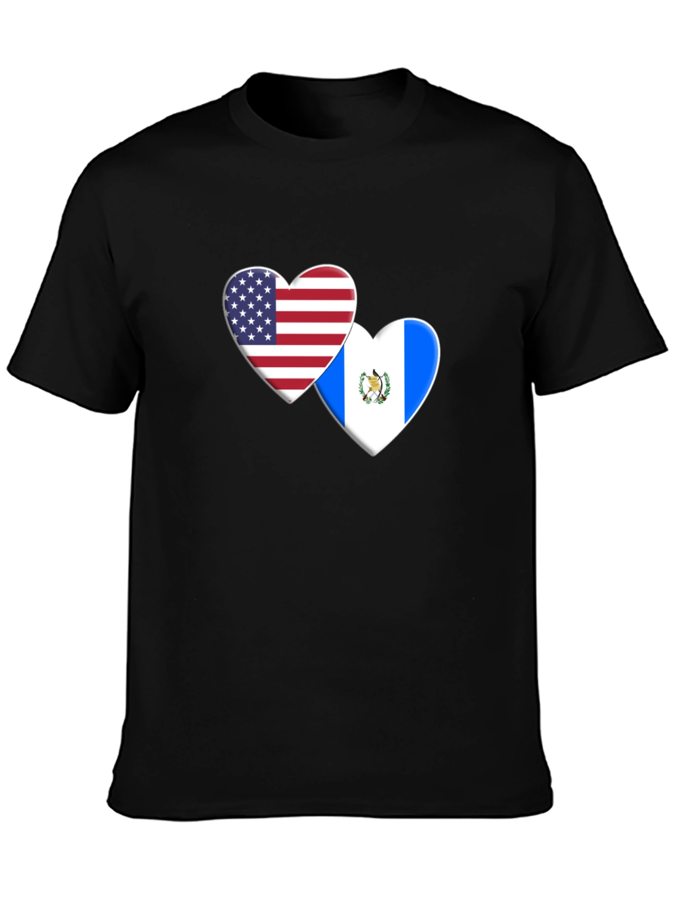 USA and Guatemala Flag Heart T-Shirt