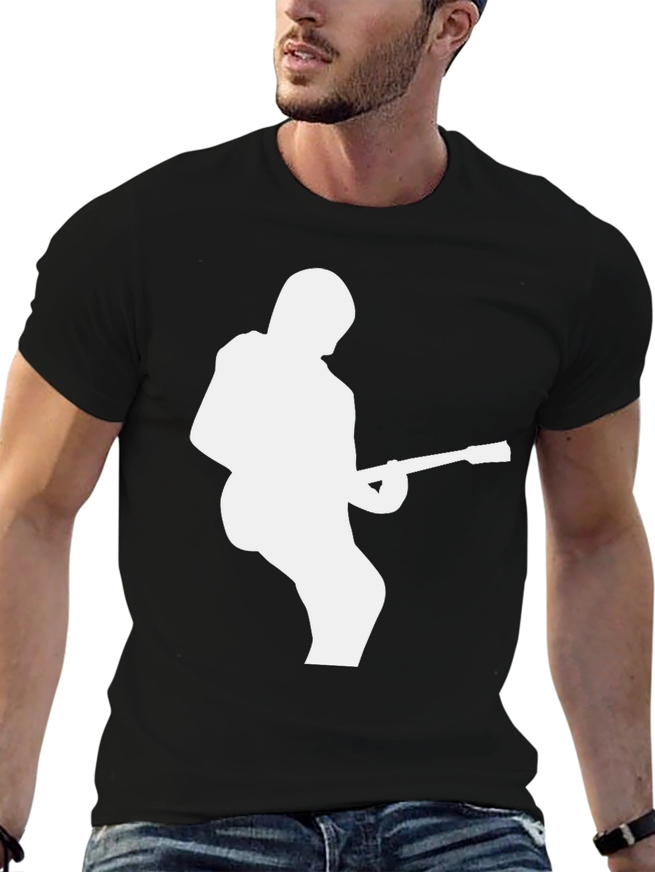 Guitarist Silhouette Black T-Shirt