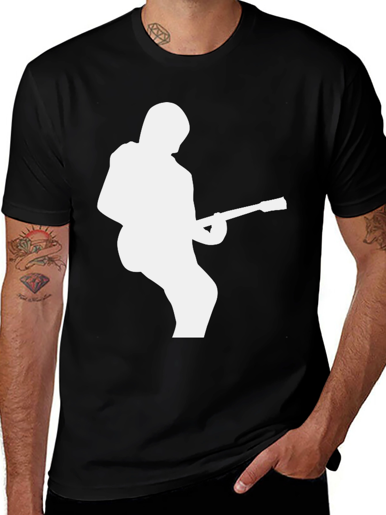 Guitarist Silhouette Black T-Shirt
