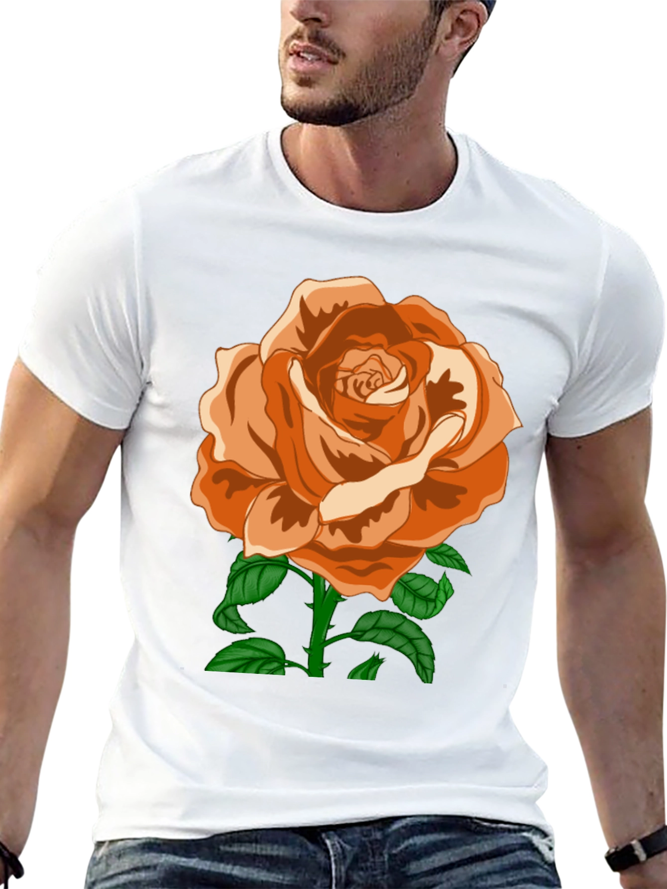 Rose Graphic Tee - Elegant Floral Design