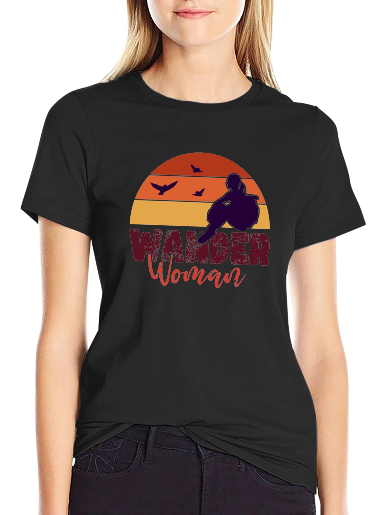 Wander Woman Black T-Shirt: Adventure Seeker Tee