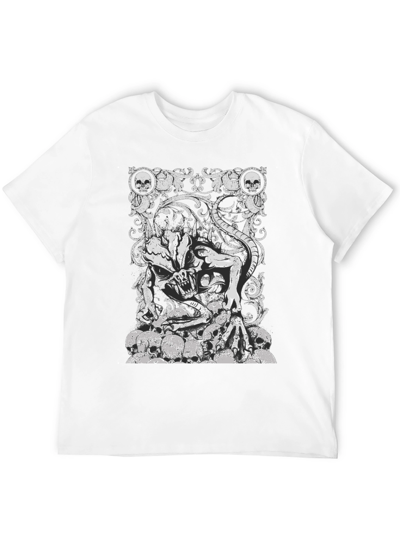 Skull Demon Graphic Black T-Shirt