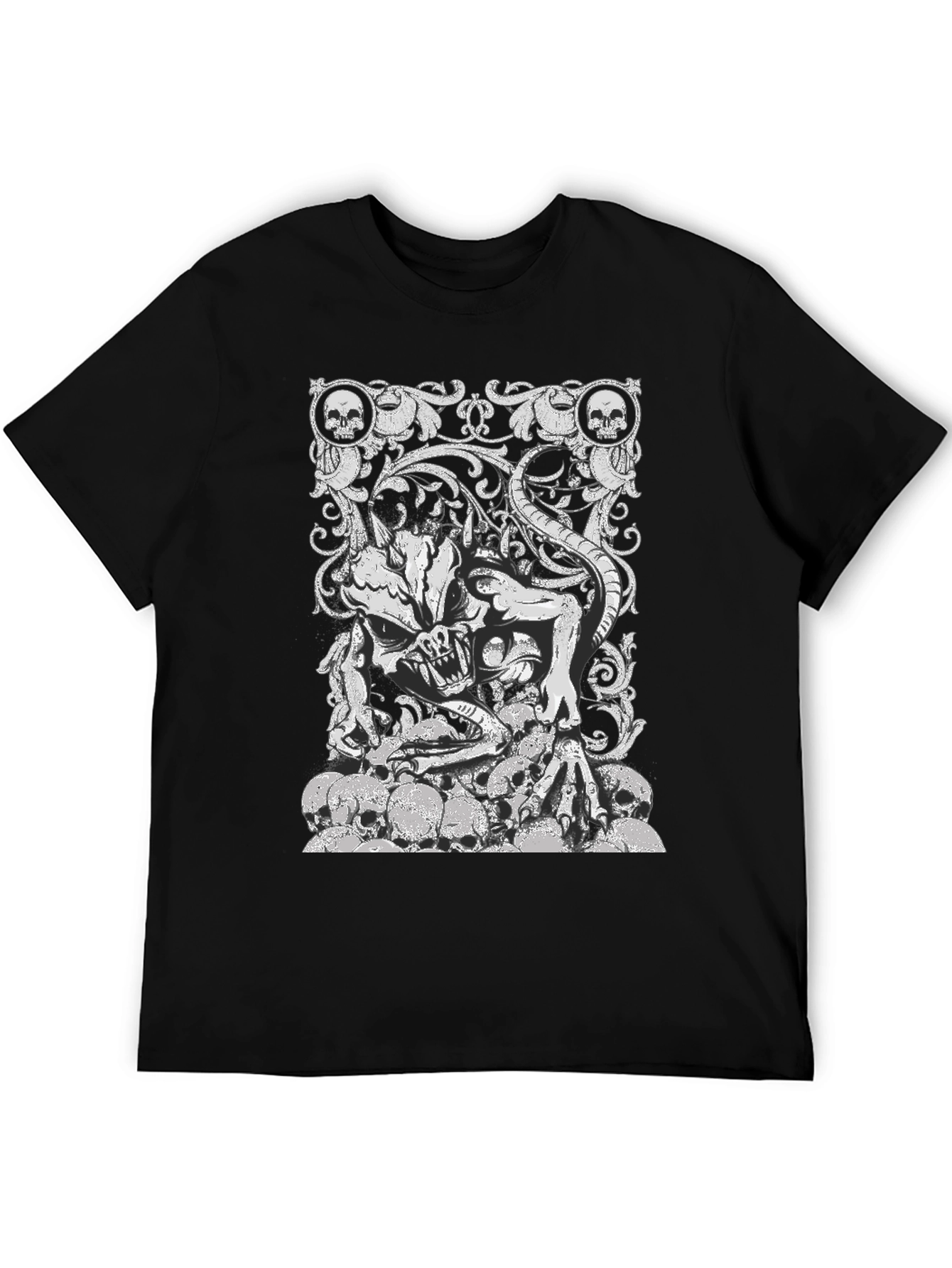 Skull Demon Graphic Black T-Shirt