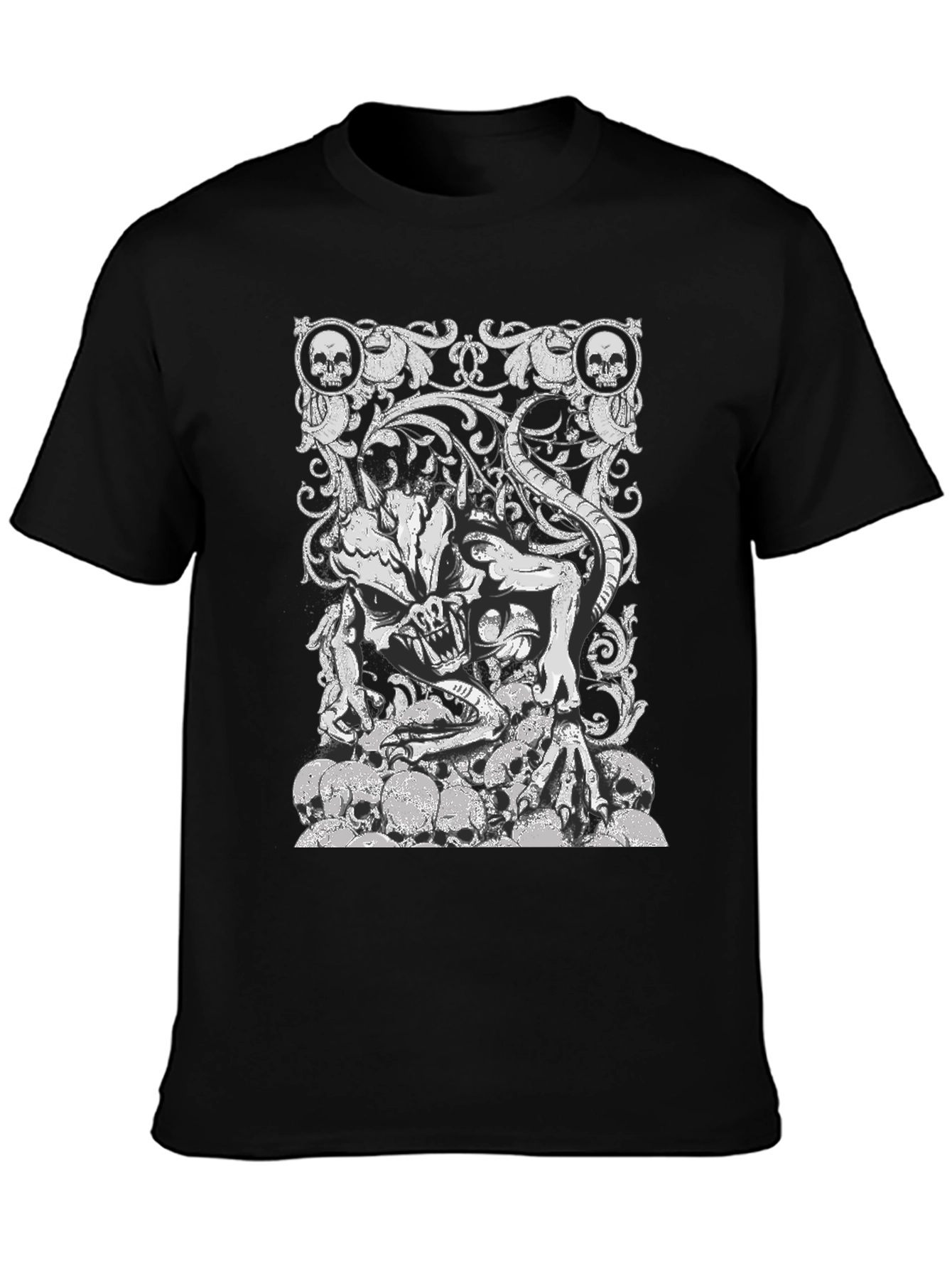 Skull Demon Graphic Black T-Shirt