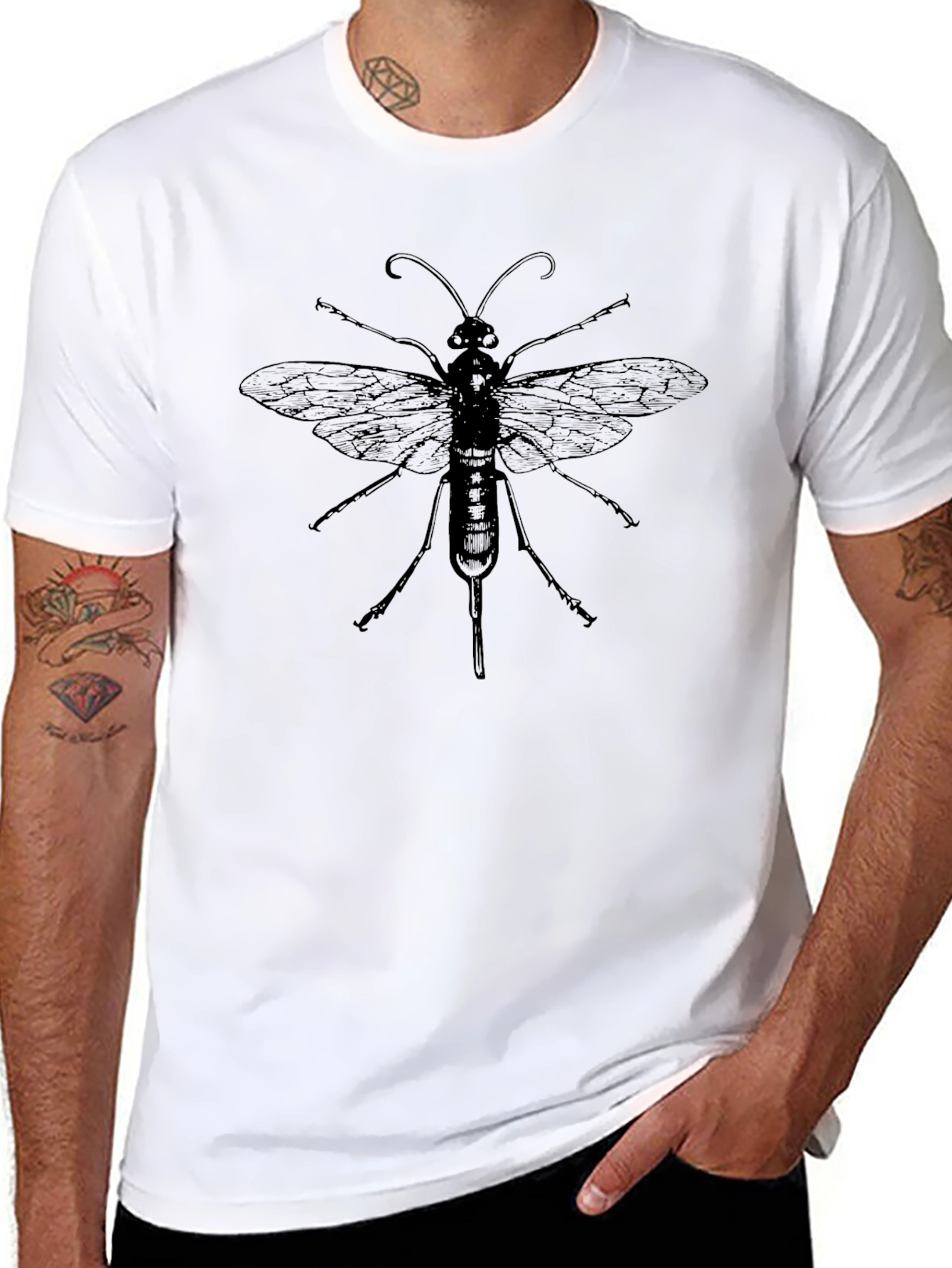 Wasp Graphic Print Crew Neck T-Shirt