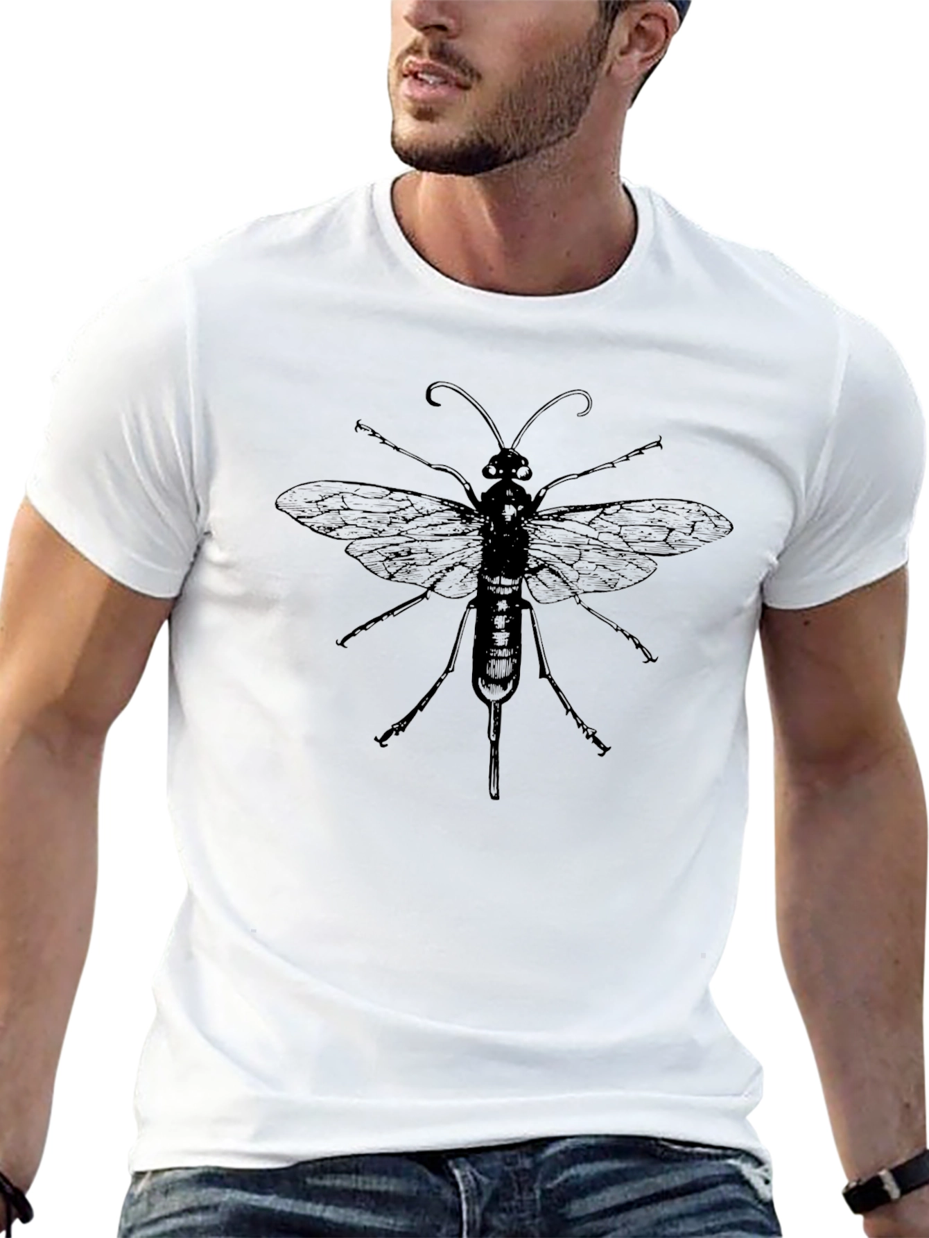 Wasp Graphic Print Crew Neck T-Shirt