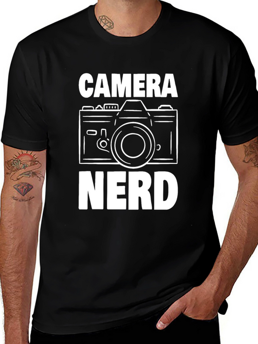 Camera Nerd Graphic T-Shirt - Black Cotton Tee