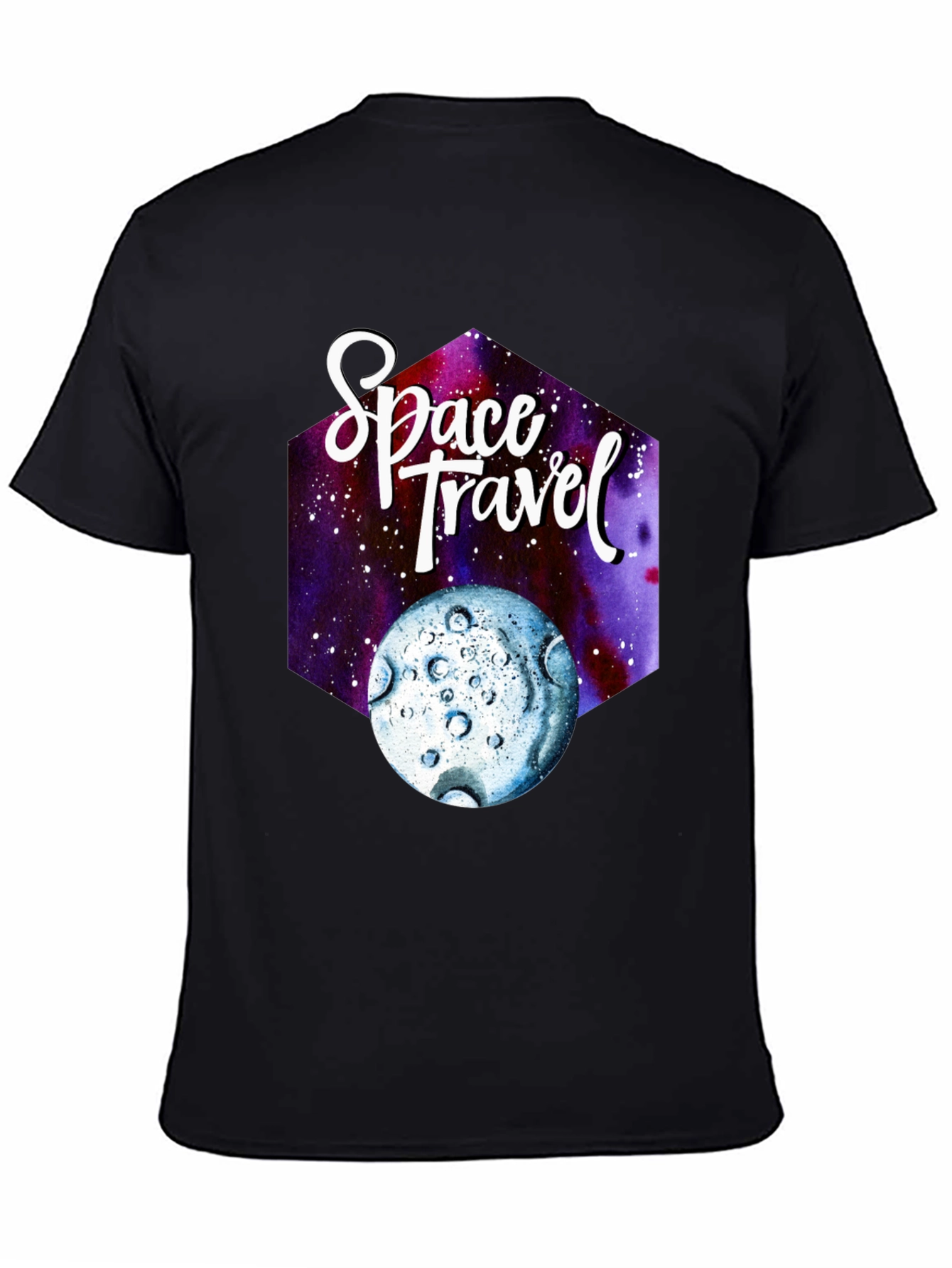 Space Travel Graphic T-Shirt - Black Cotton Tee