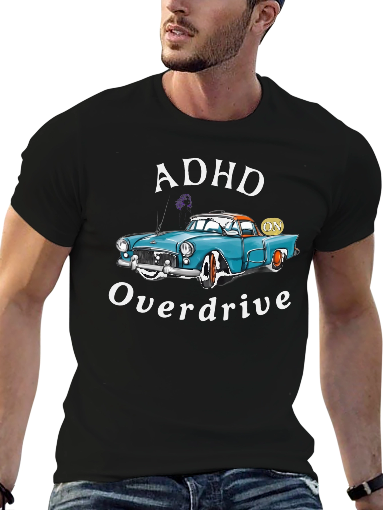 ADHD Overdrive T-Shirt - Classic Car Design