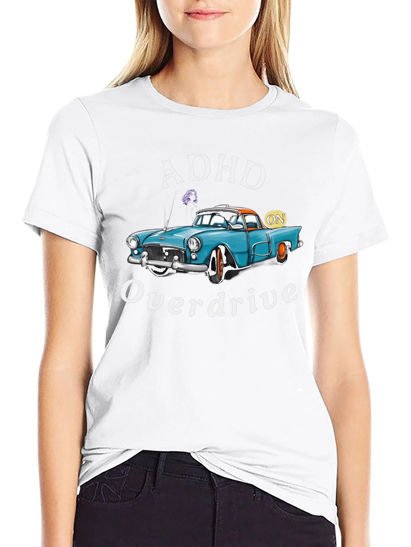 ADHD Overdrive T-Shirt - Classic Car Design