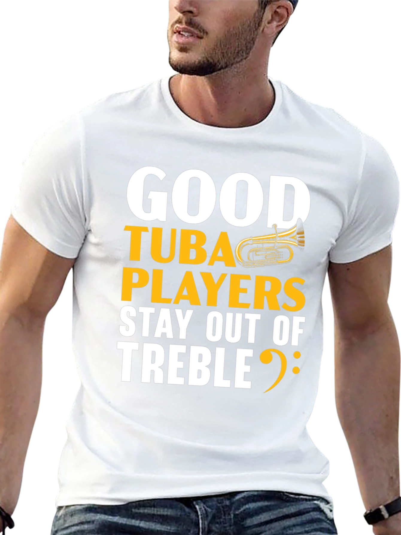 Good Tuba Players Stay Out of Treble Black T-Shirt