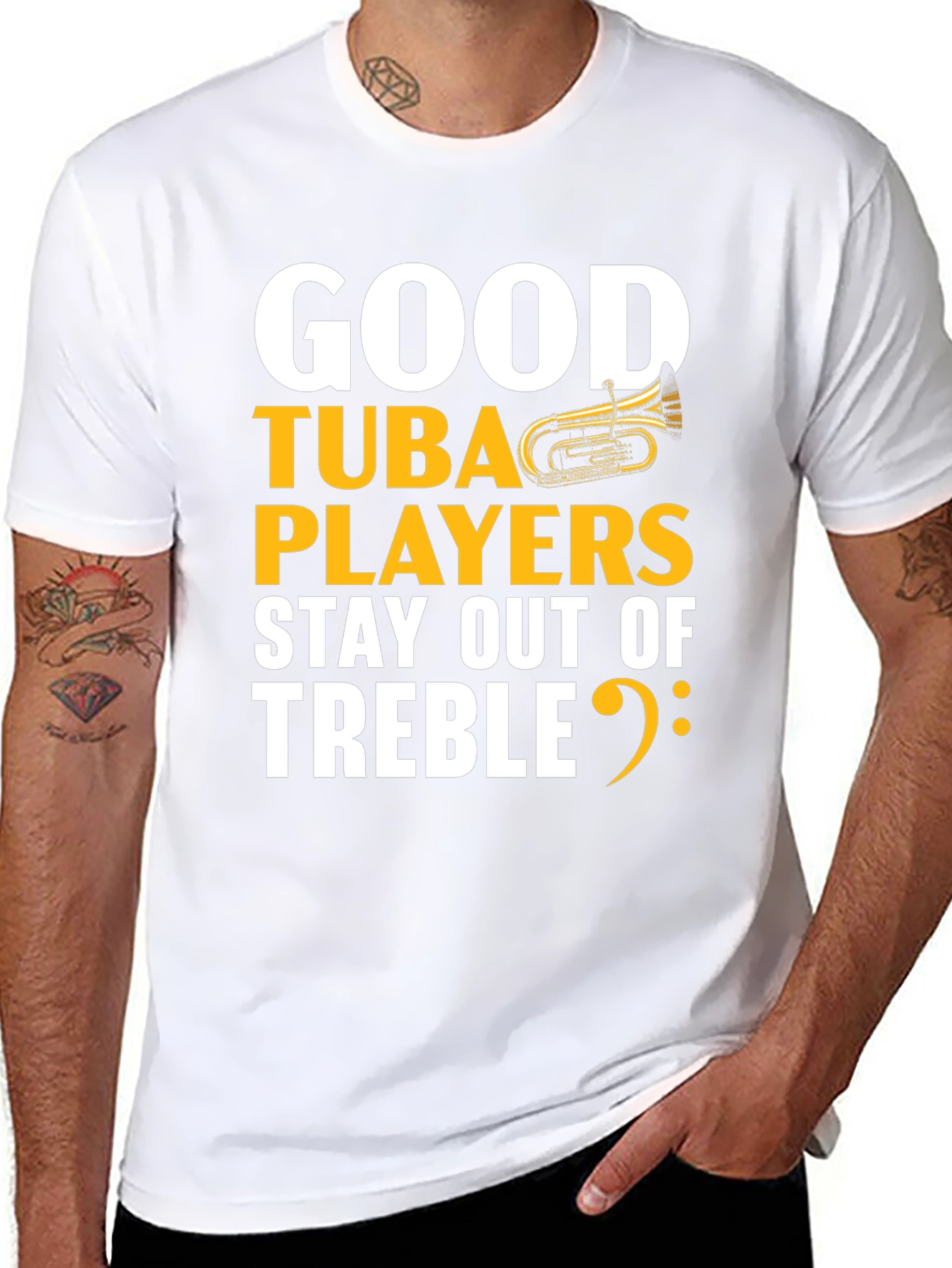 Good Tuba Players Stay Out of Treble Black T-Shirt