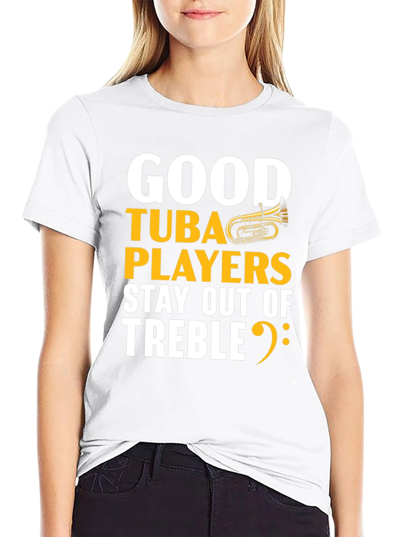 Good Tuba Players Stay Out of Treble Black T-Shirt