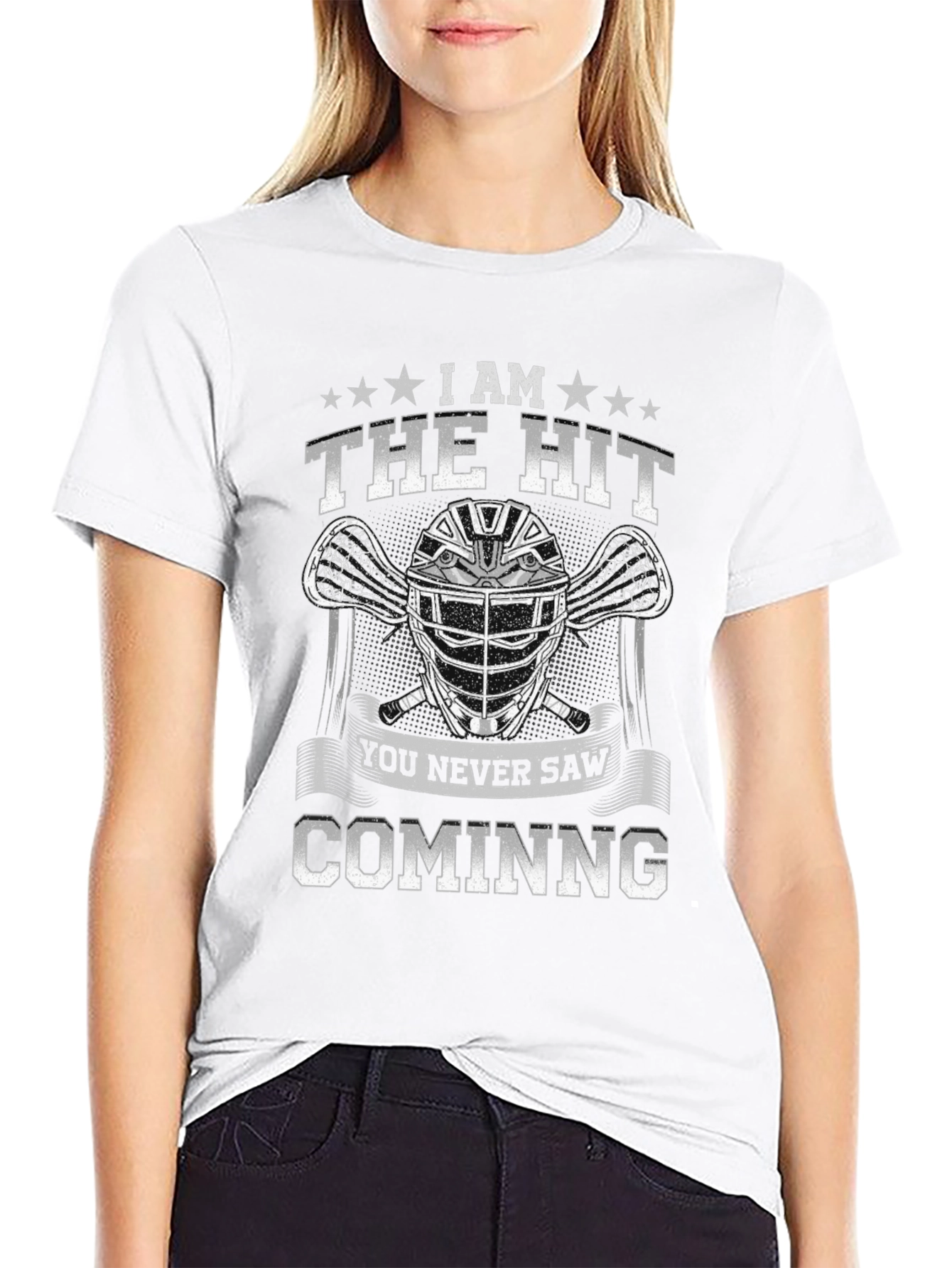 The Hit T-Shirt Lacrosse Helmet Graphic Tee