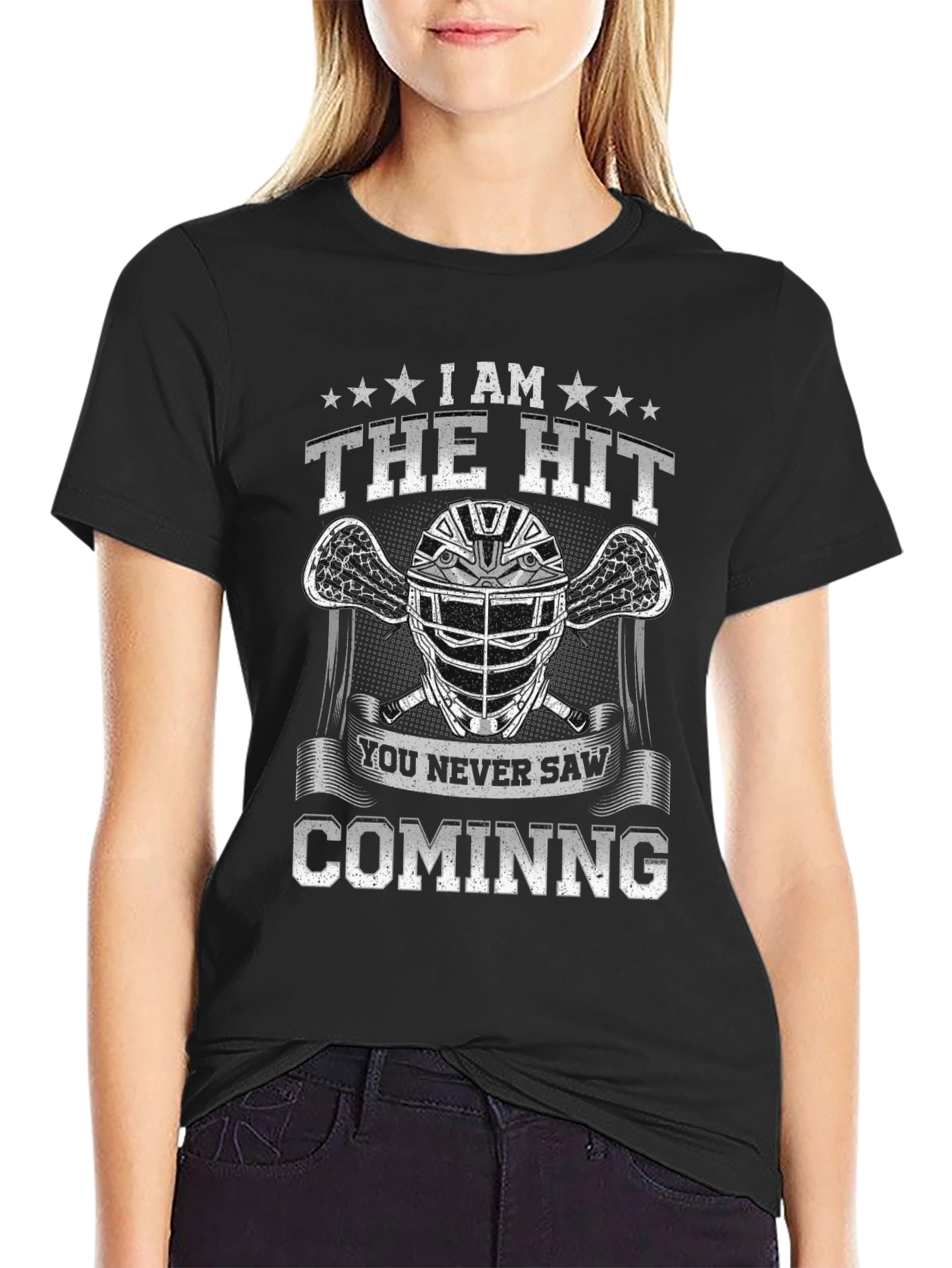 The Hit T-Shirt Lacrosse Helmet Graphic Tee