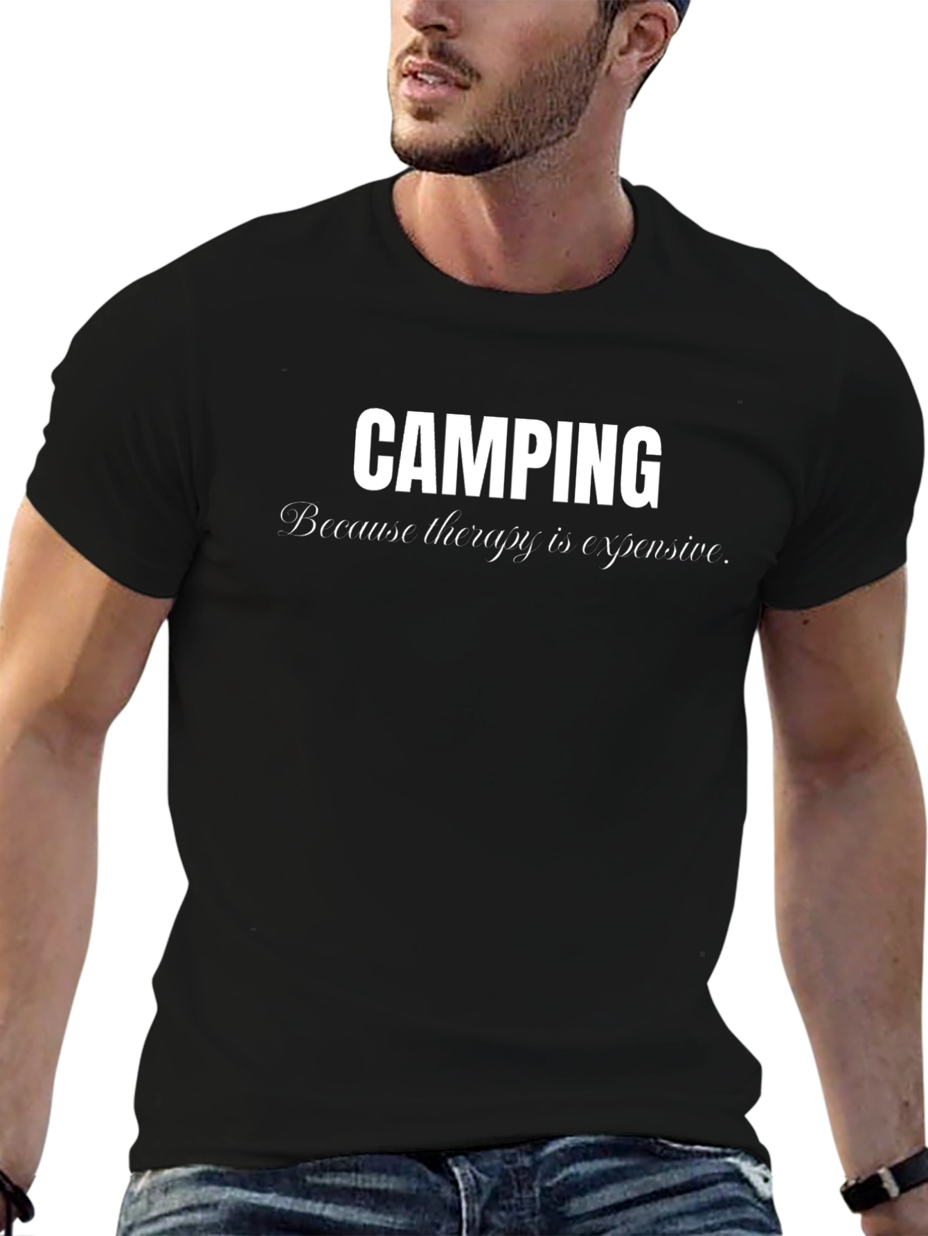Camping Therapy Funny Graphic Tee
