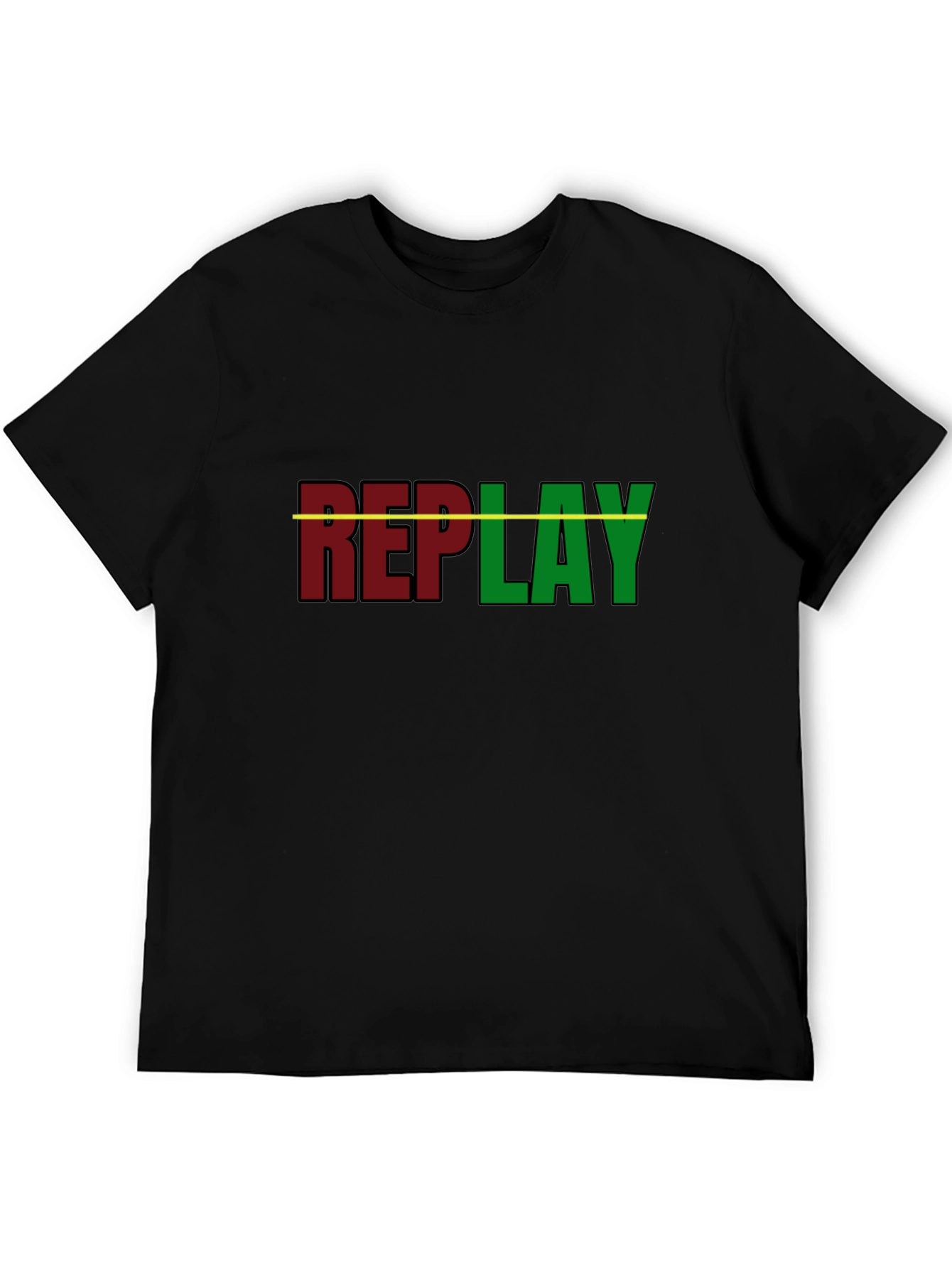 Replay Graphic T-Shirt - Black Cotton Tee