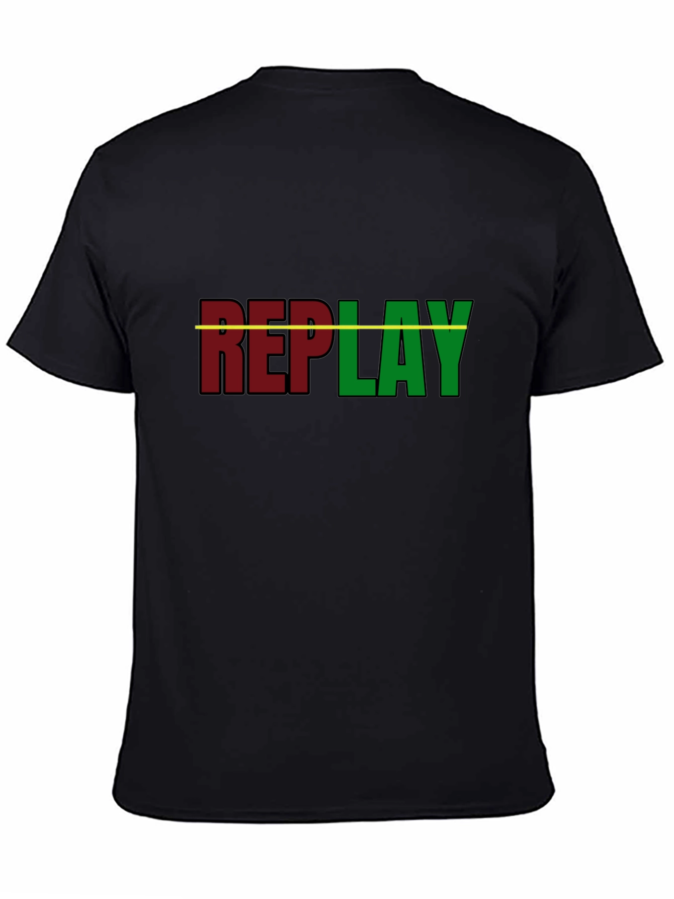 Replay Graphic T-Shirt - Black Cotton Tee