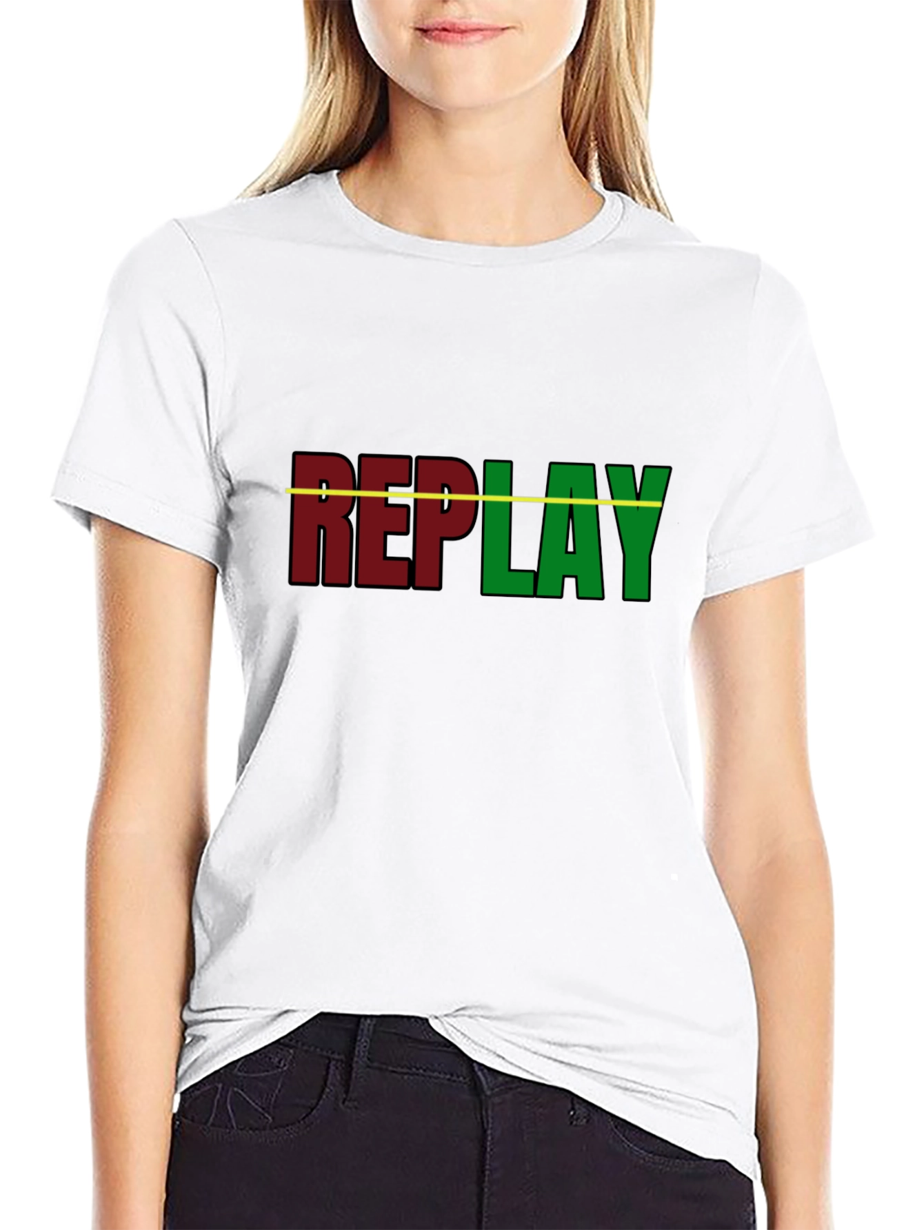 Replay Graphic T-Shirt - Black Cotton Tee