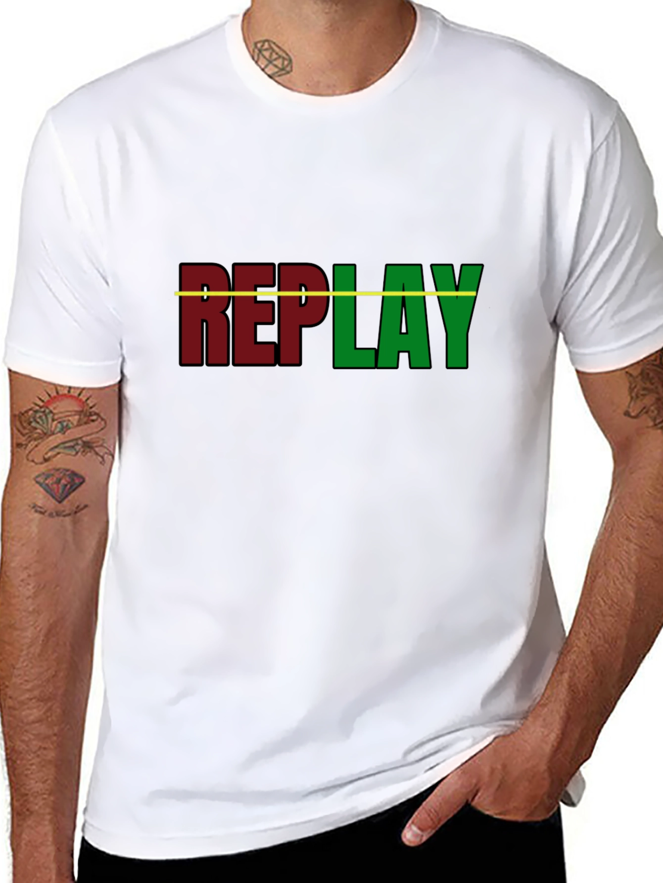 Replay Graphic T-Shirt - Black Cotton Tee