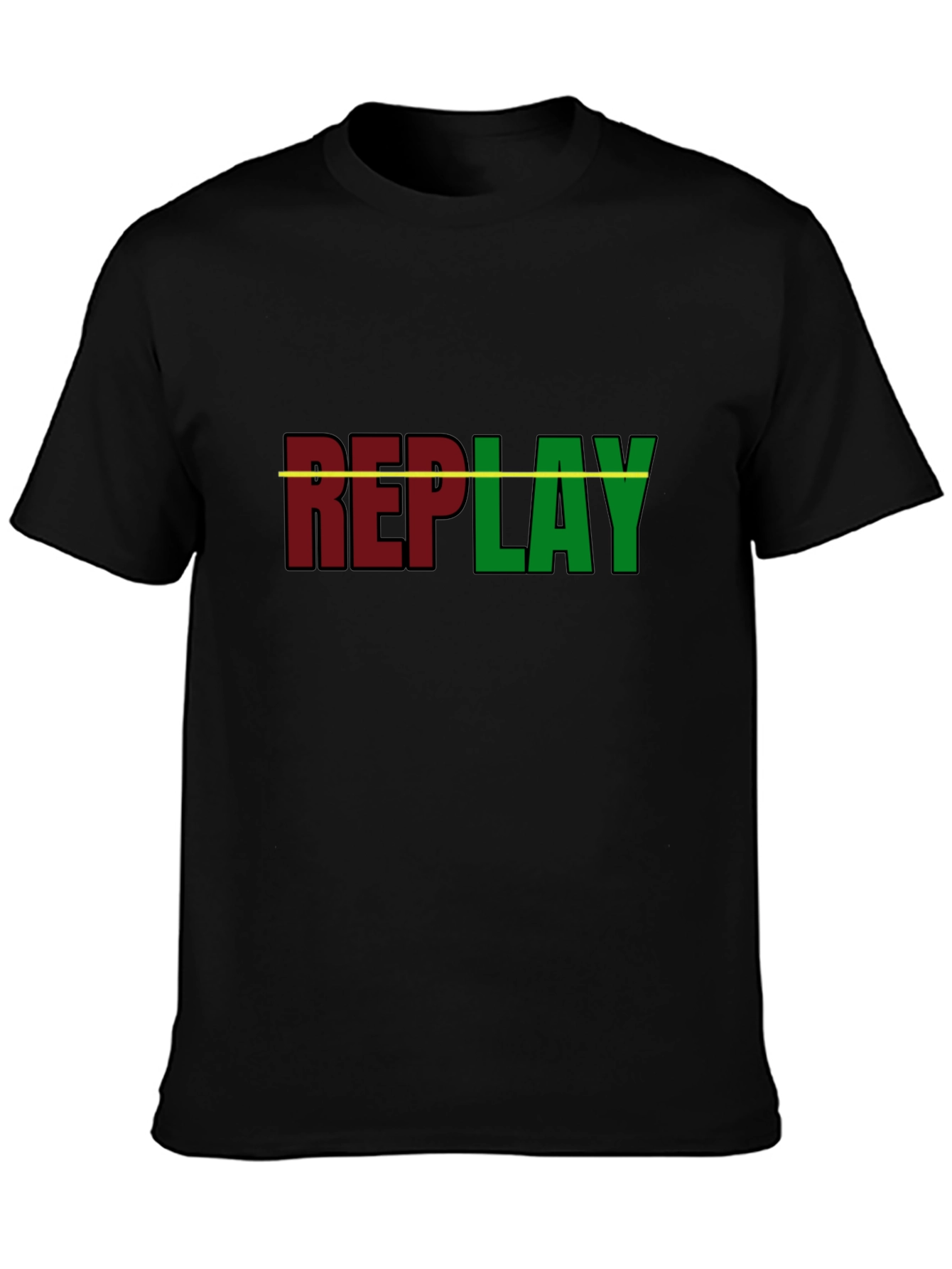Replay Graphic T-Shirt - Black Cotton Tee
