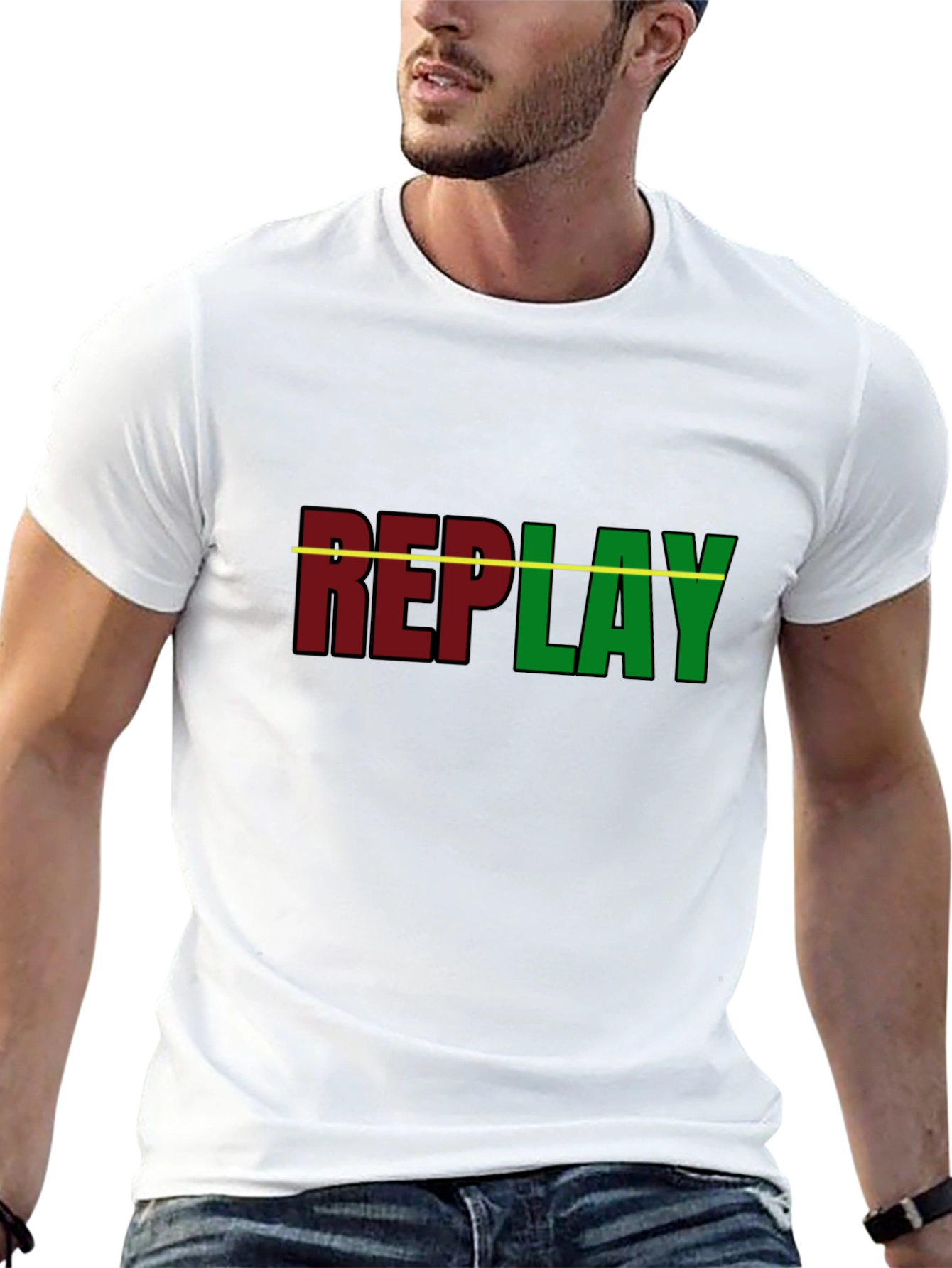 Replay Graphic T-Shirt - Black Cotton Tee