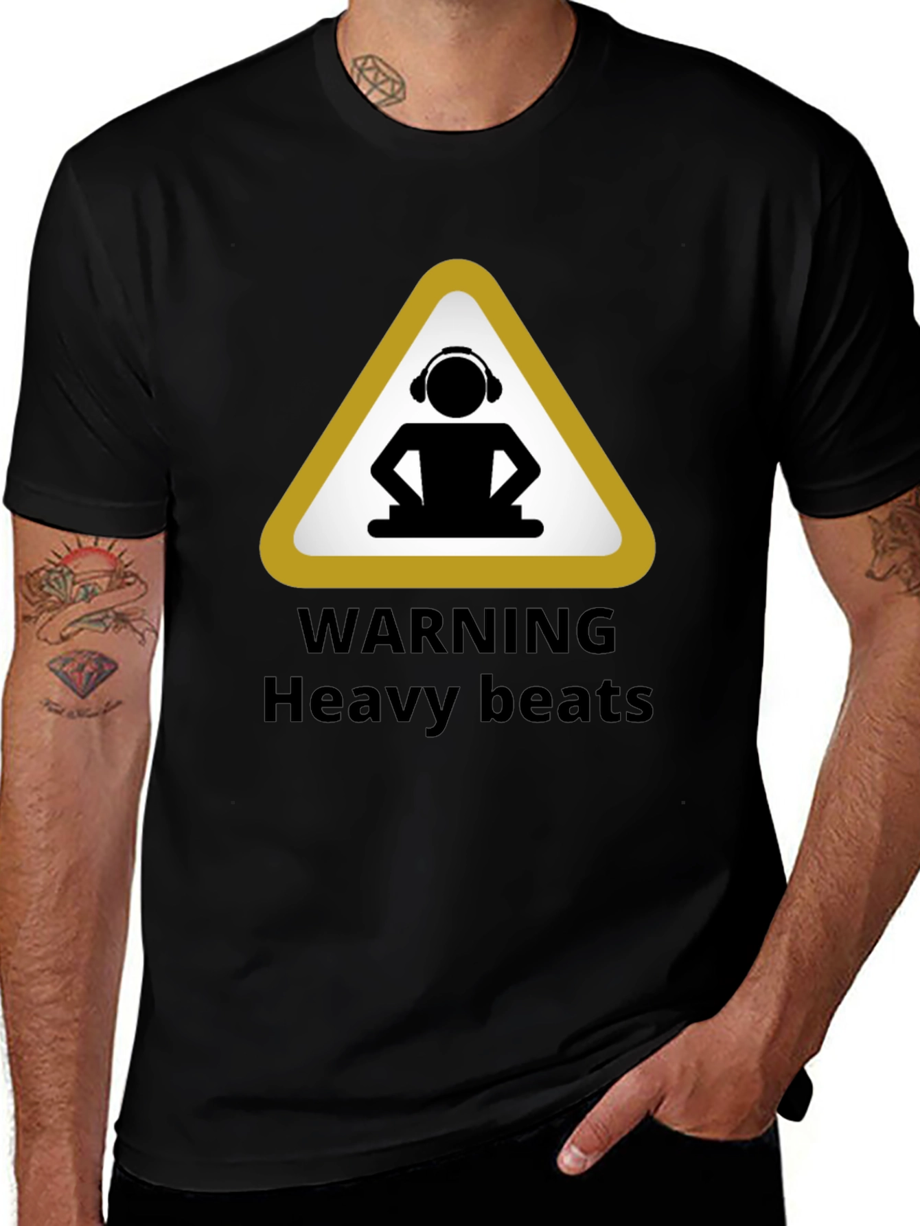 Warning Heavy Beats Black T-Shirt