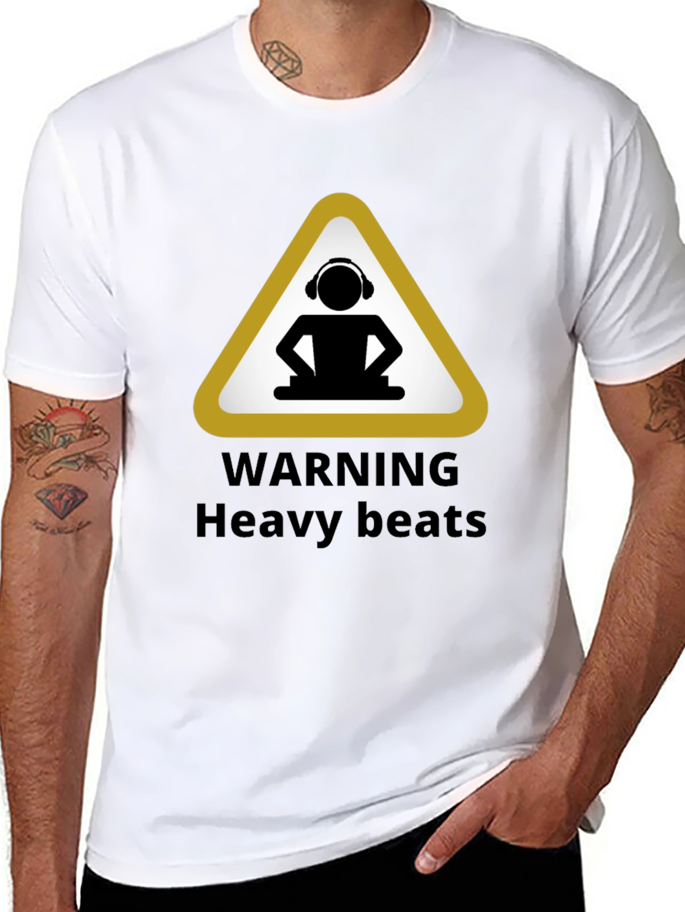 Warning Heavy Beats Black T-Shirt