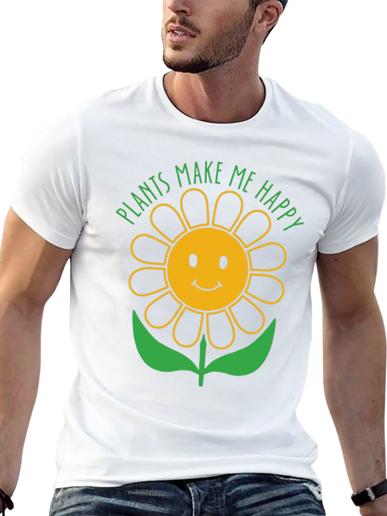Plants Make Me Happy Sunflower Graphic T-Shirt