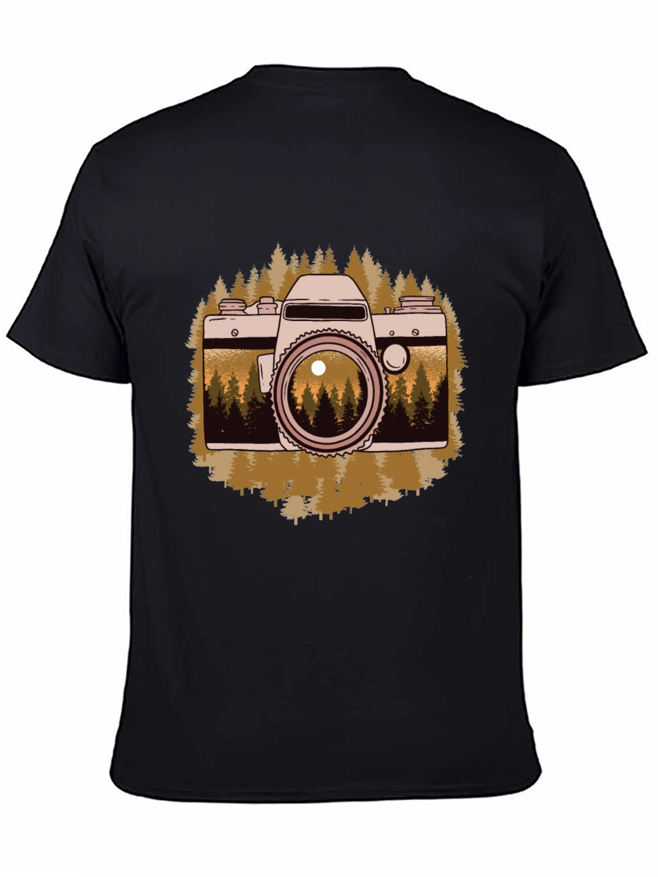 Retro Camera Forest Graphic T-Shirt