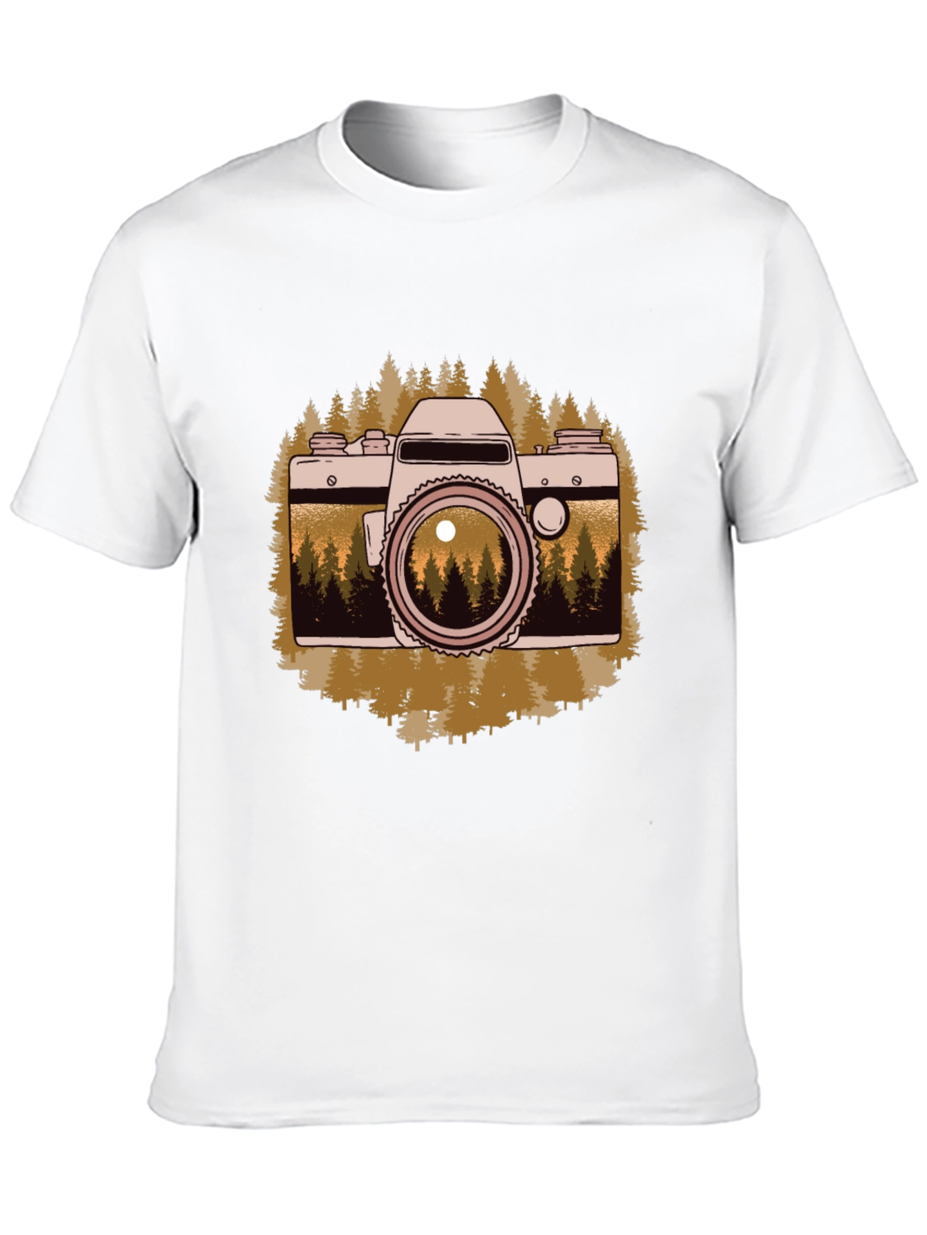 Retro Camera Forest Graphic T-Shirt