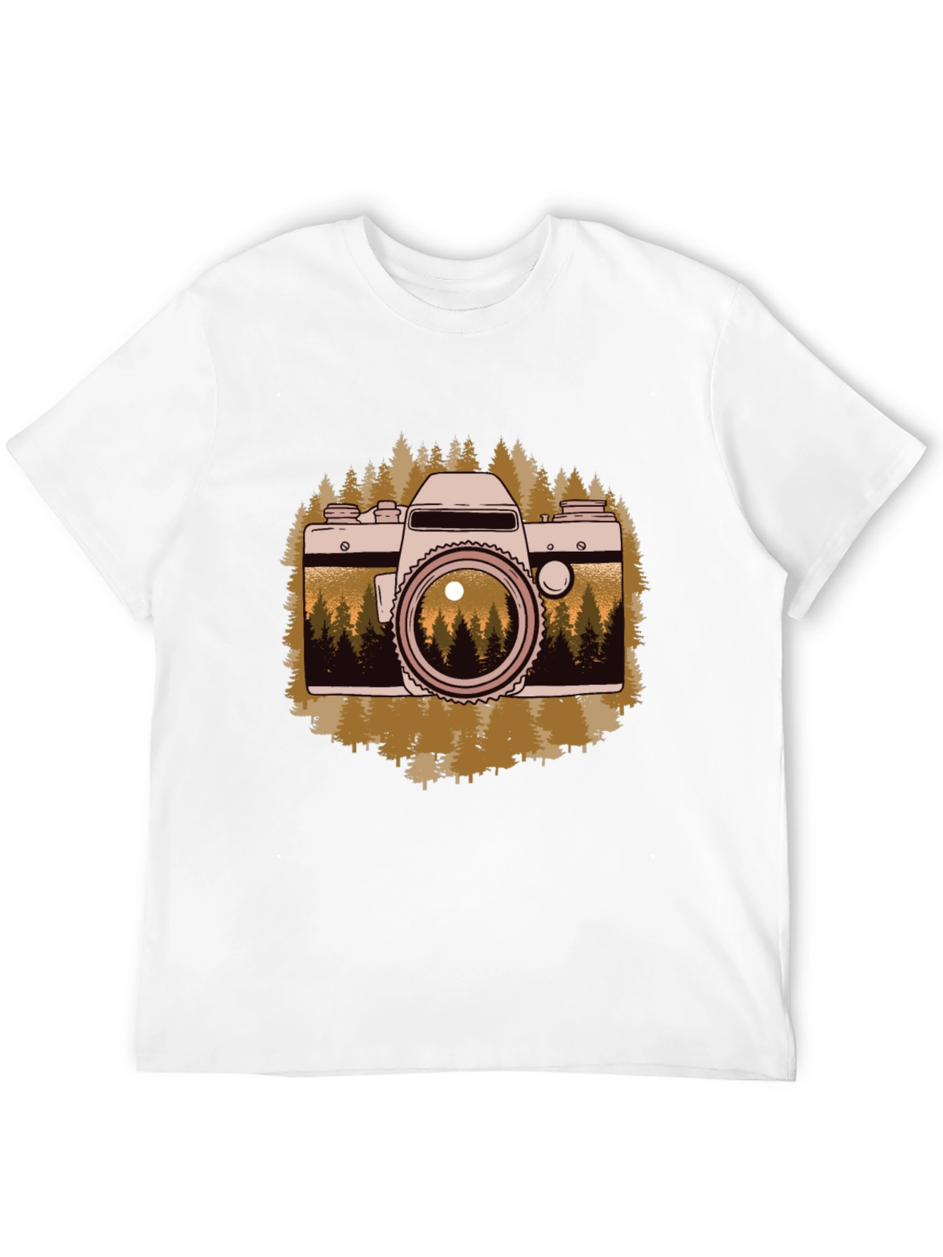 Retro Camera Forest Graphic T-Shirt