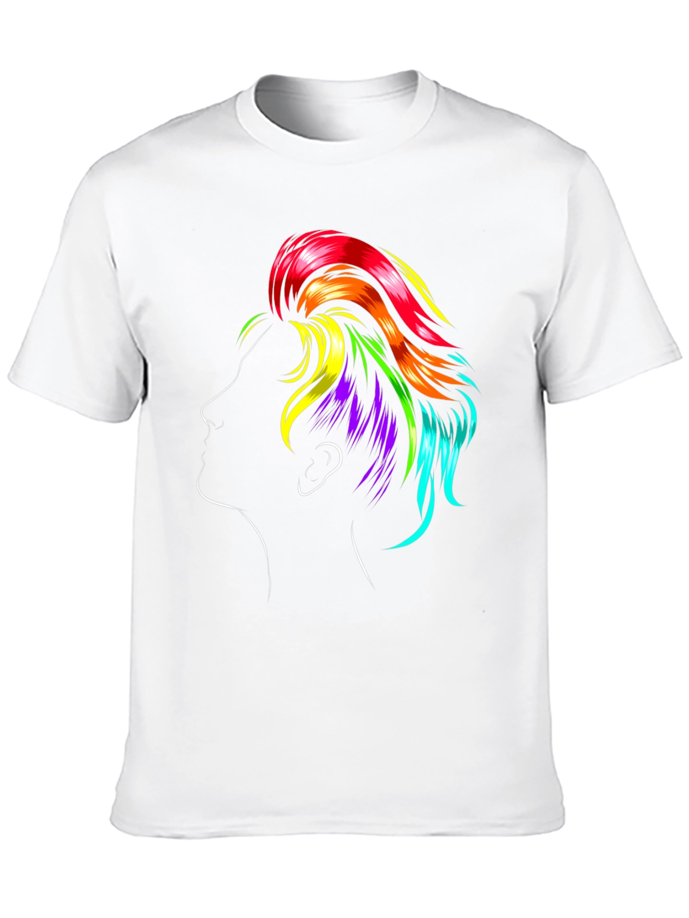 Rainbow Hair Graphic Black T-Shirt