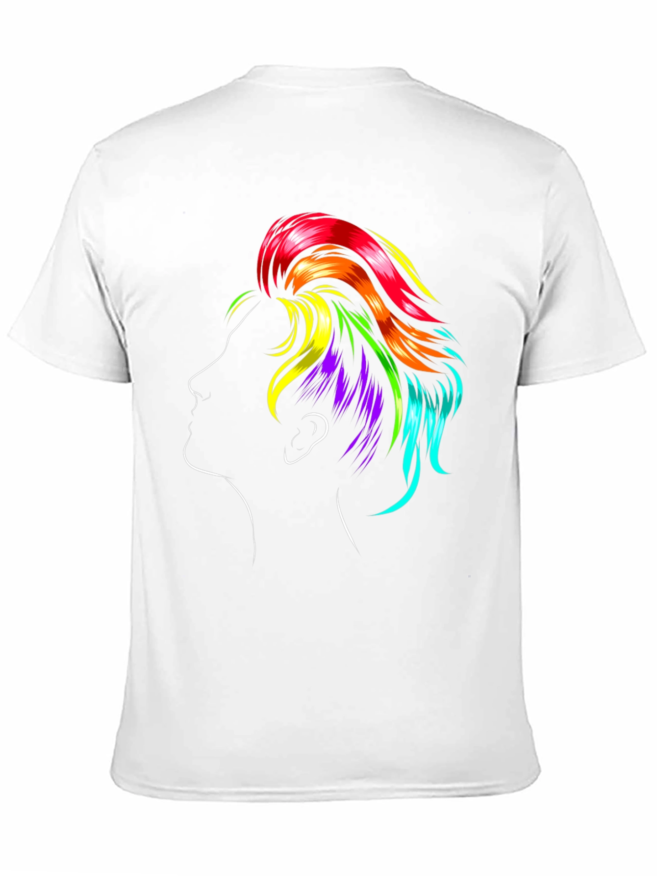 Rainbow Hair Graphic Black T-Shirt