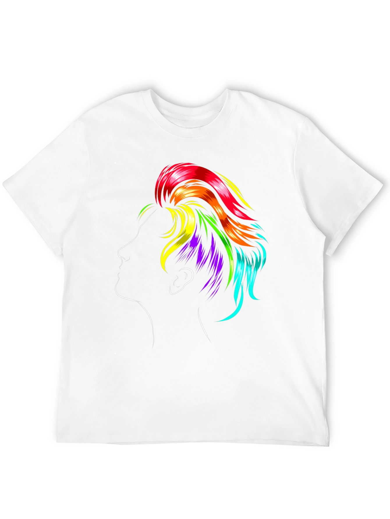 Rainbow Hair Graphic Black T-Shirt