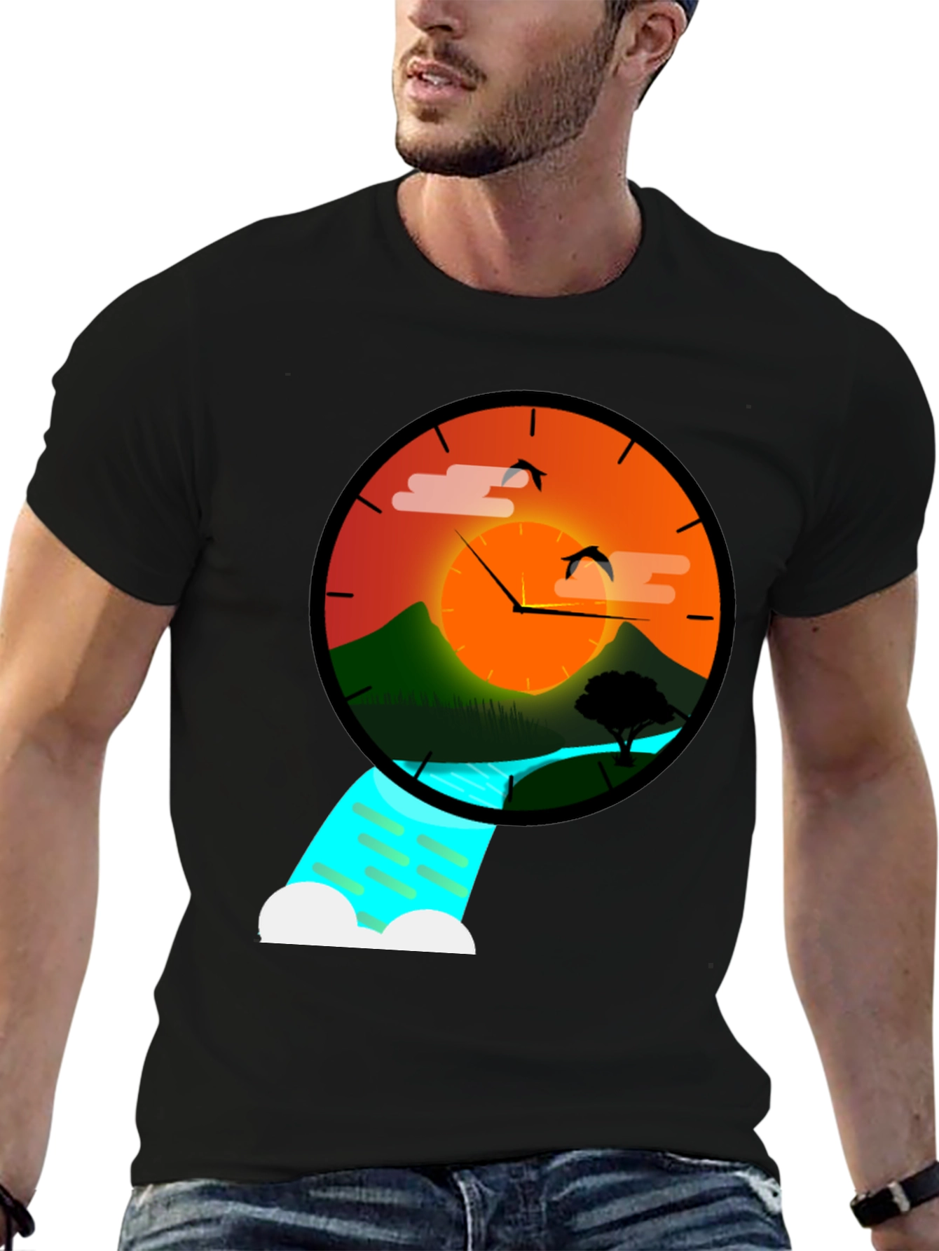 Sunset Time Nature Graphic Tee