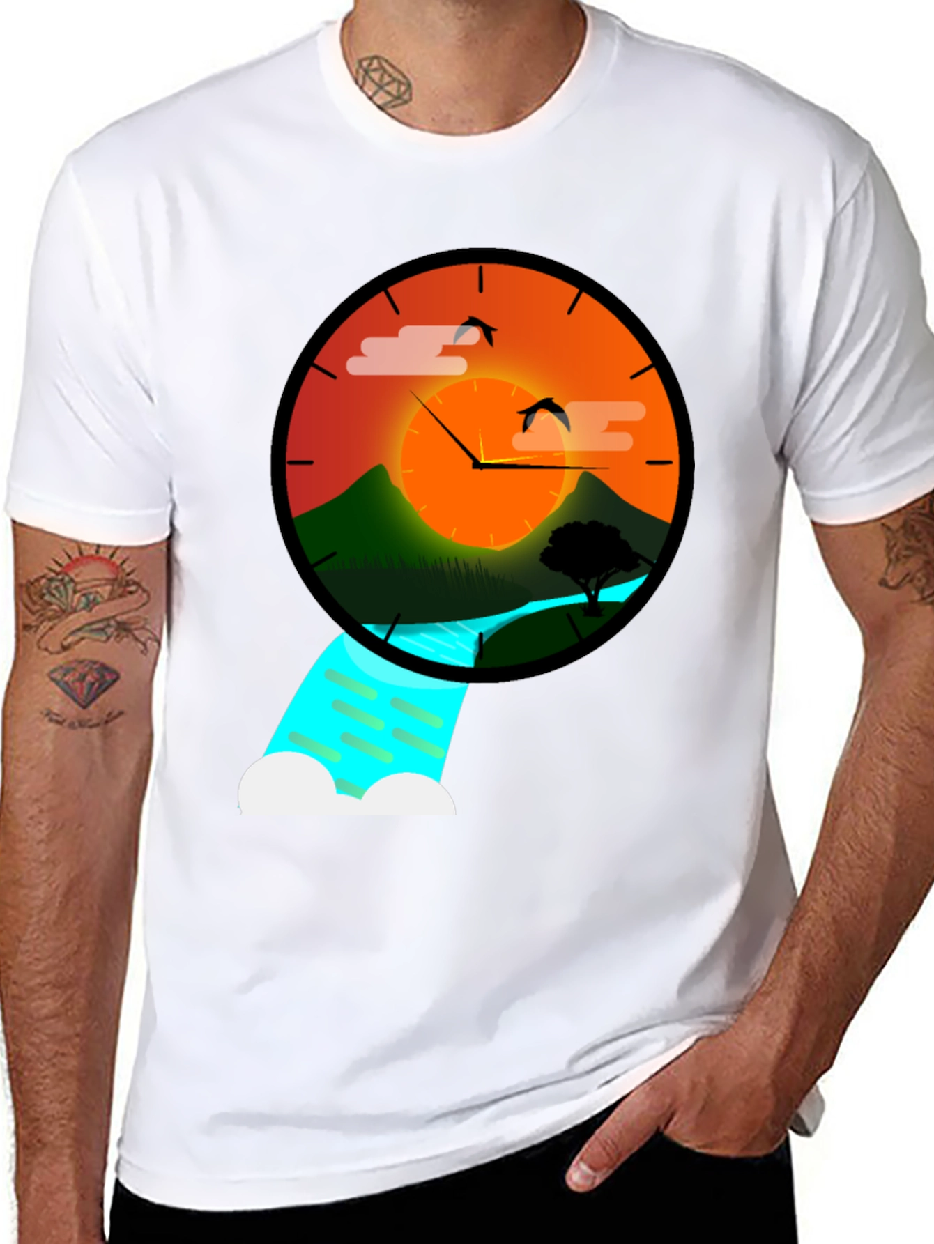 Sunset Time Nature Graphic Tee